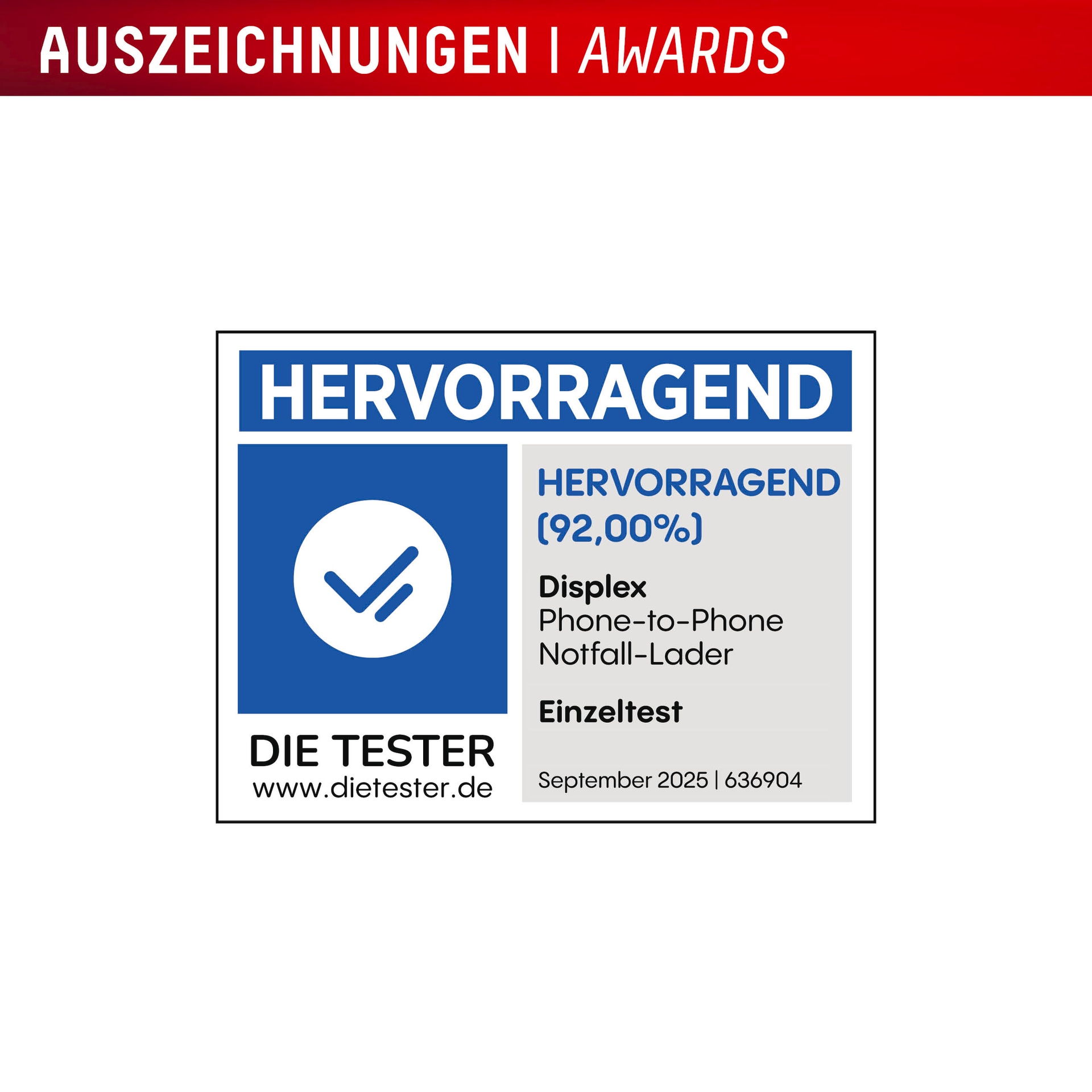 Displex USB-Kabel »Phone-to-Phone Notfall-Lader« USB-C 15 cm