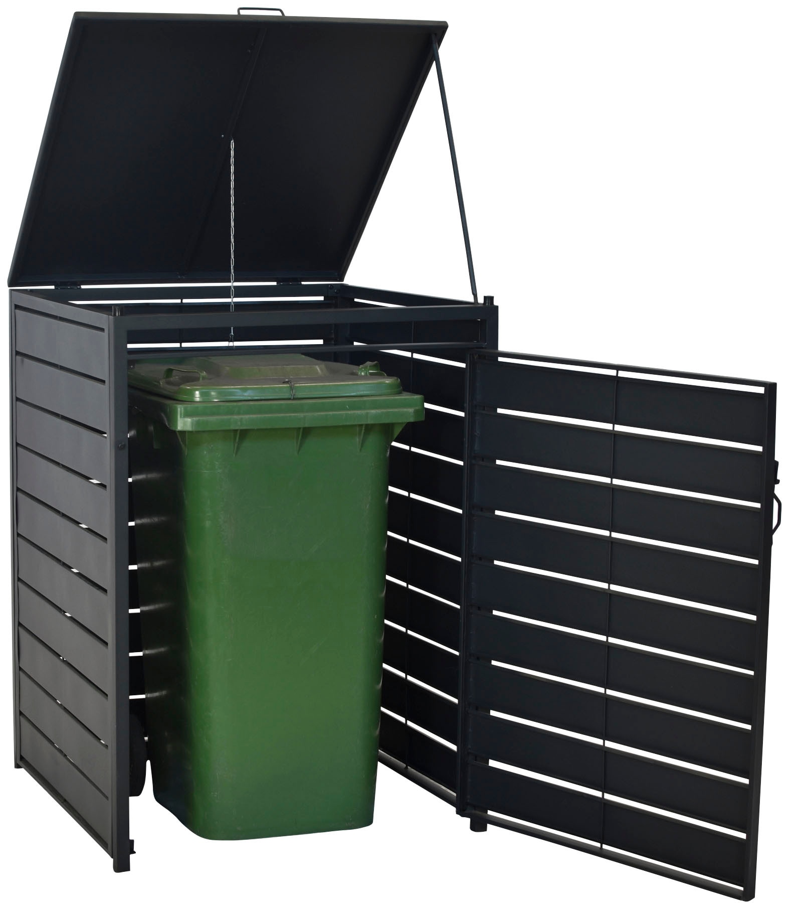 MERXX Mülltonnenbox »Basis Alu/Stahl«, für 120 Liter Mülltonne