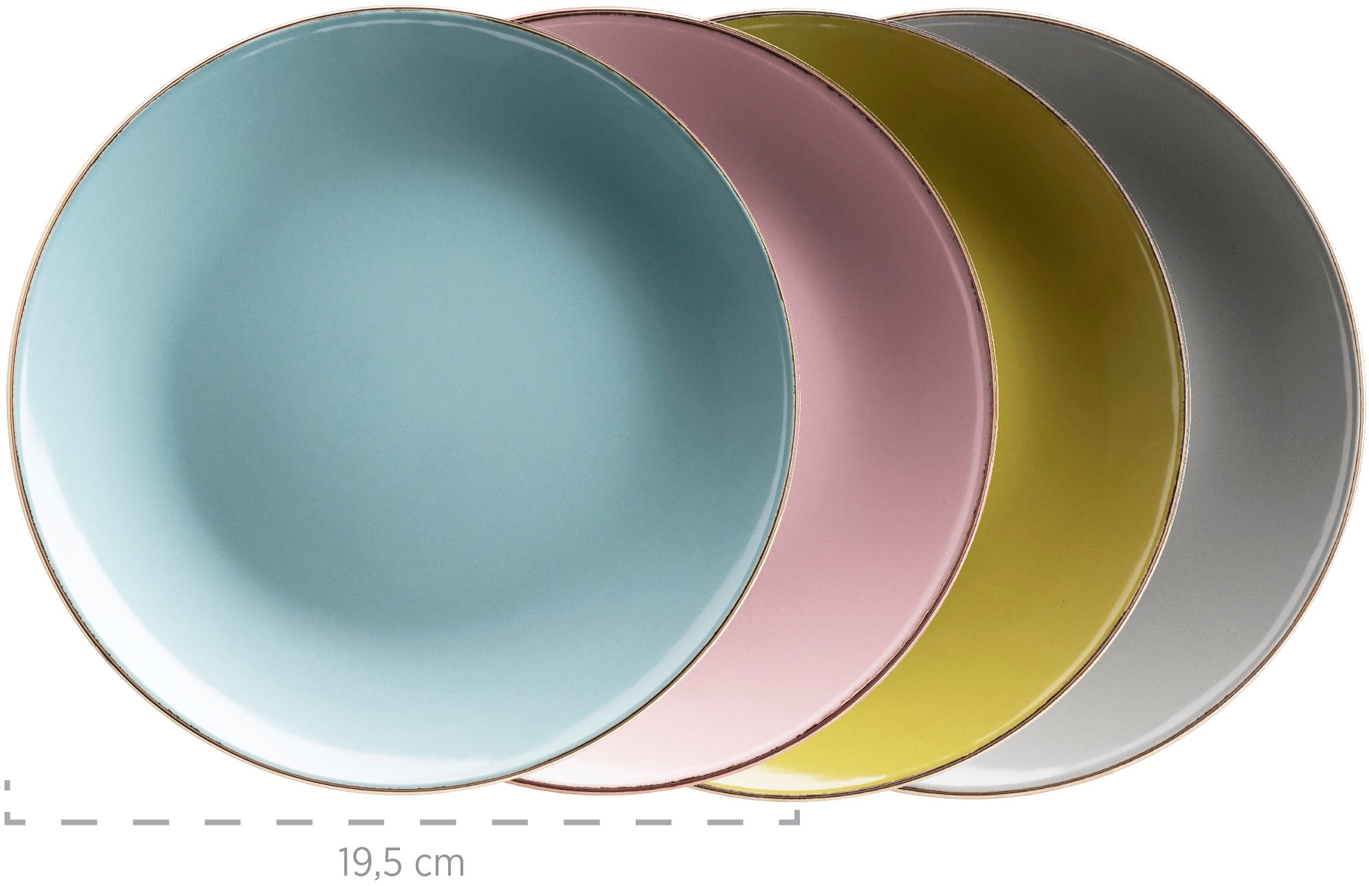 MÄSER Kombiservice »METALLIC RIM, Geschirr-Set, Steinzeug«