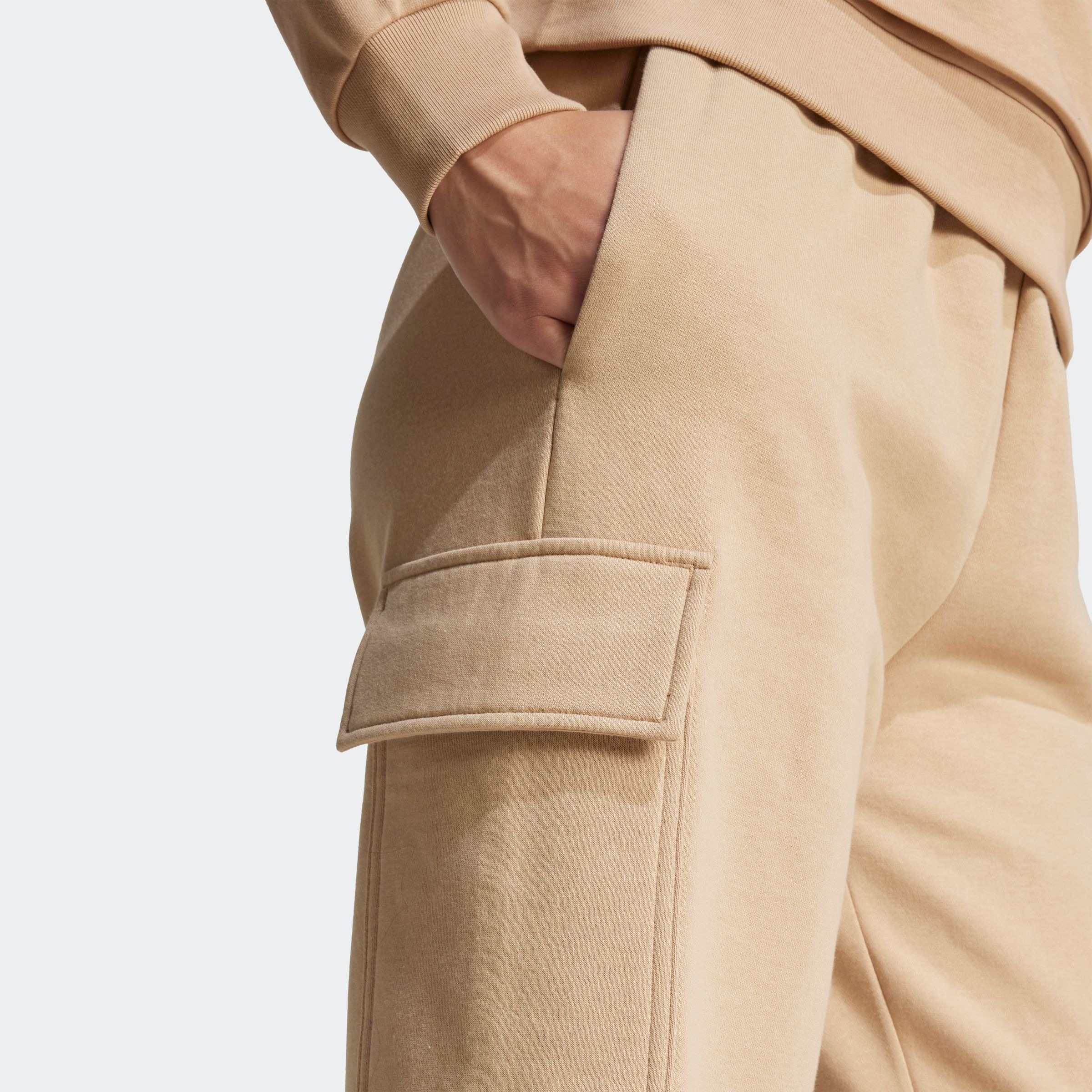 Thumbnail - adidas Sportswear Sporthose "ESSENTIALS LINEAR" Cargohose mit flauschiger Innenseite, regulär geschnitten, hoher Bund