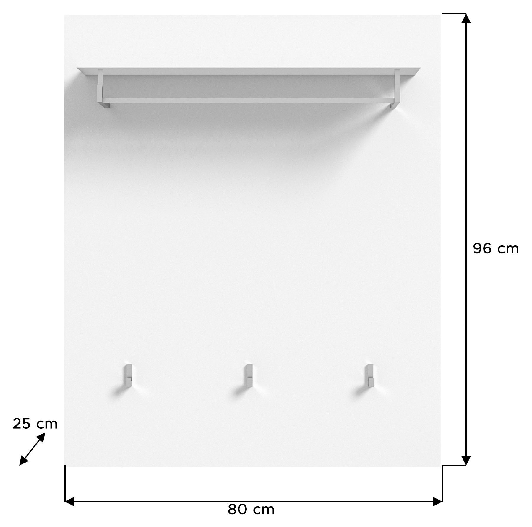 INOSIGN Garderobenpaneel »CAPRI, Breite 80 cm, 1 Ablageboden, 3 Haken, 1 Kleiderstnage«, Wandgarderobe, Paneel, Garderobe, Flurpaneel, Wandpaneel