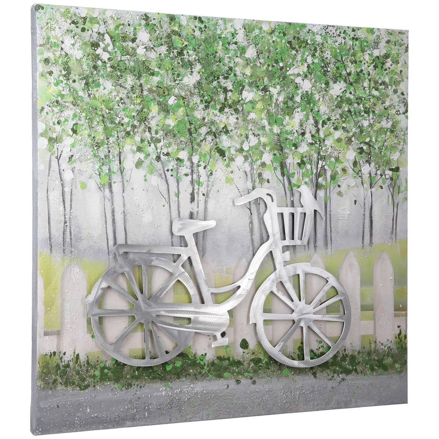 GILDE Leinwandbild "Bild quadratisch Fahrradliebe grün H. 60 cm" 1 Stk. tlg günstig online kaufen