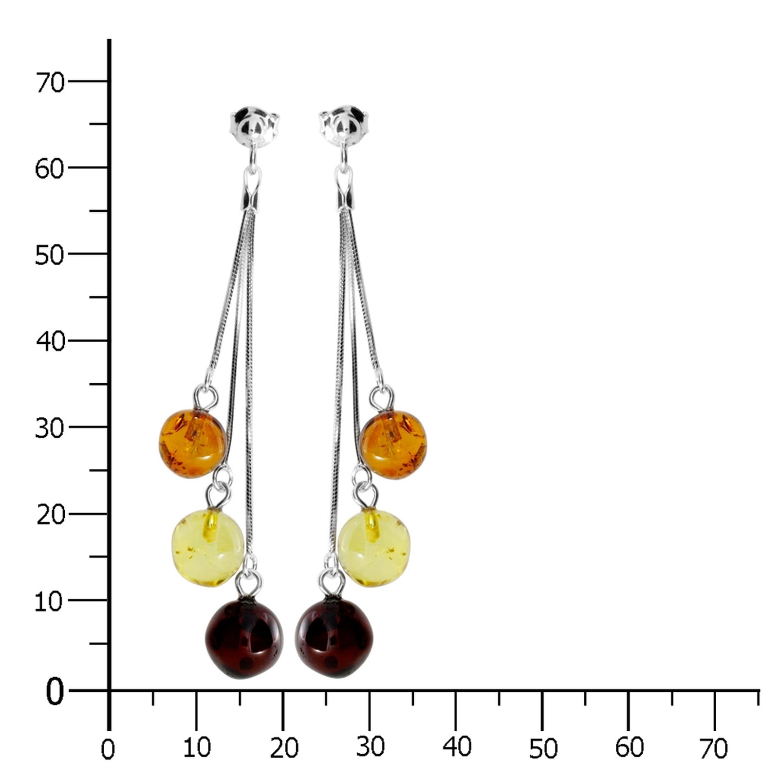 OSTSEE-SCHMUCK Paar Ohrhänger »- Amy - Silber 925/000 - Bernstein«