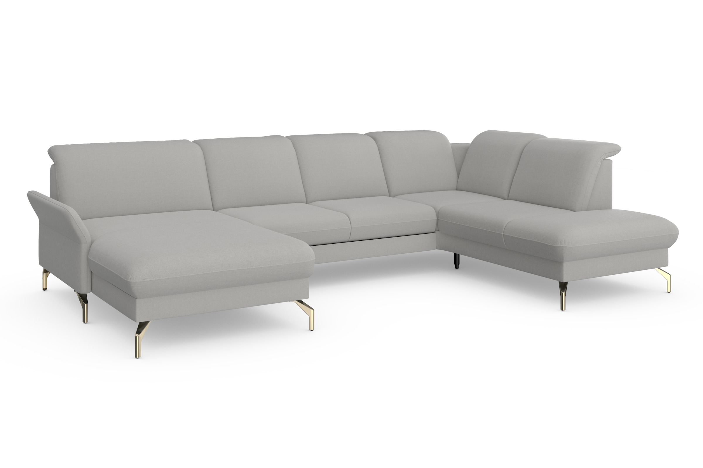 sit&more Wohnlandschaft »Fashion U-Form«, wahlweise mit Kopfteilverstellung, Vorziehsitz, motorisch, Nickelfüße