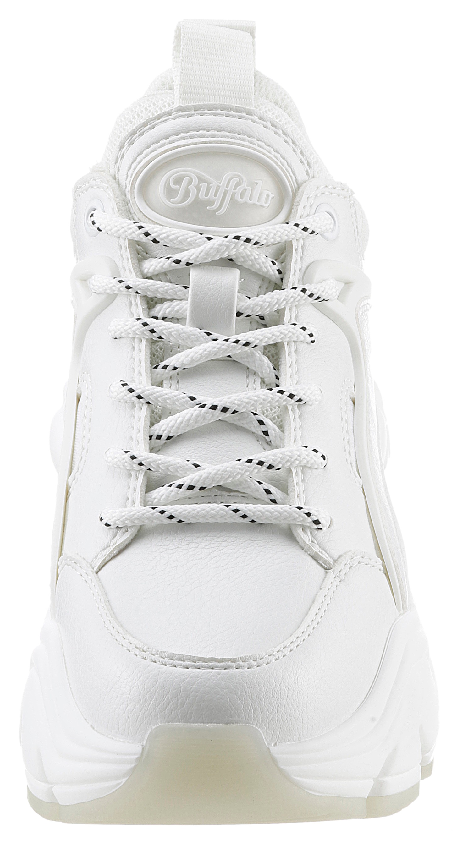 Sneaker BUFFALO "BINARY", Damen, Gr. 39, weiß, Lederimitat, Textil, Schuhe Sneaker, in monochromer Optik, Freizeitschuh, Halbschuh, Schnürschuh 3