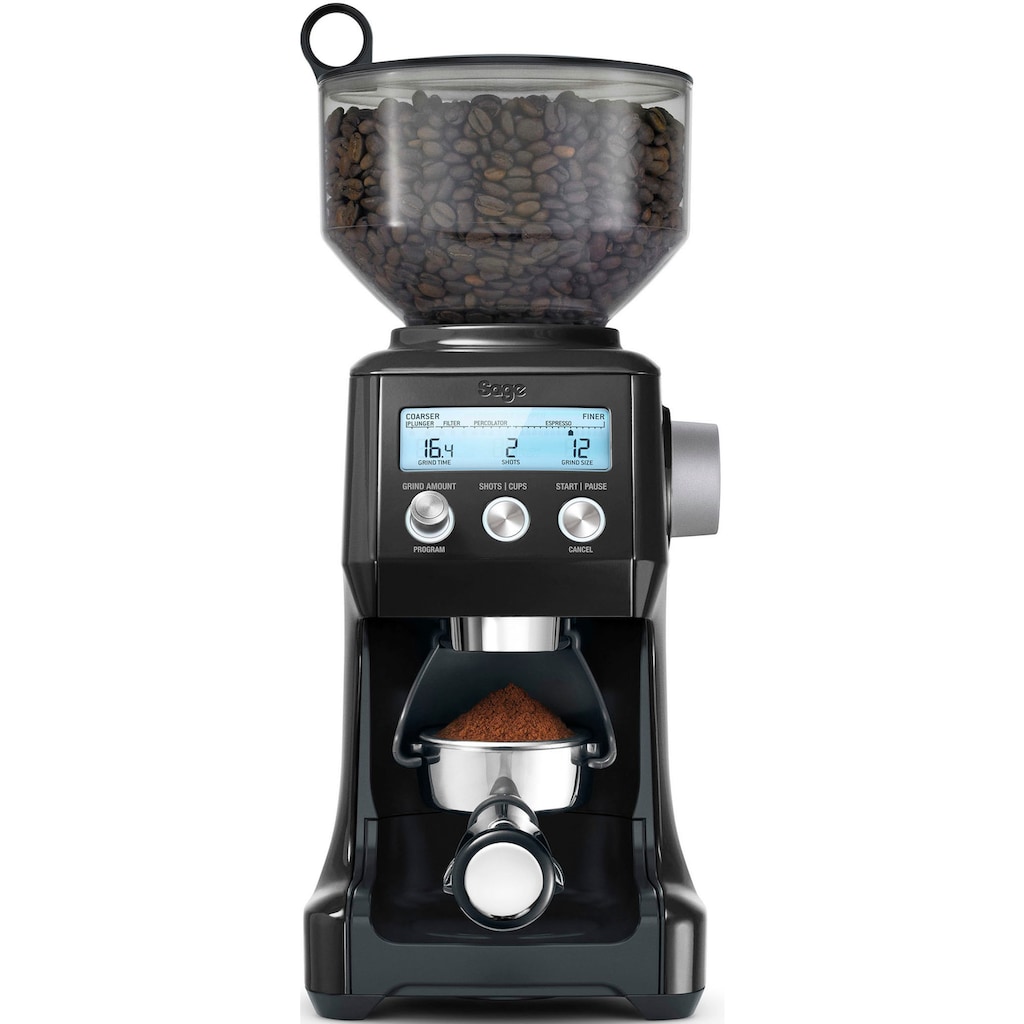 Sage Kaffeemühle »the Smart Grinder Pro SCG820BTR Black Truffle«, 165 W, Kegelmahlwerk, 450 g Bohnenbehälter