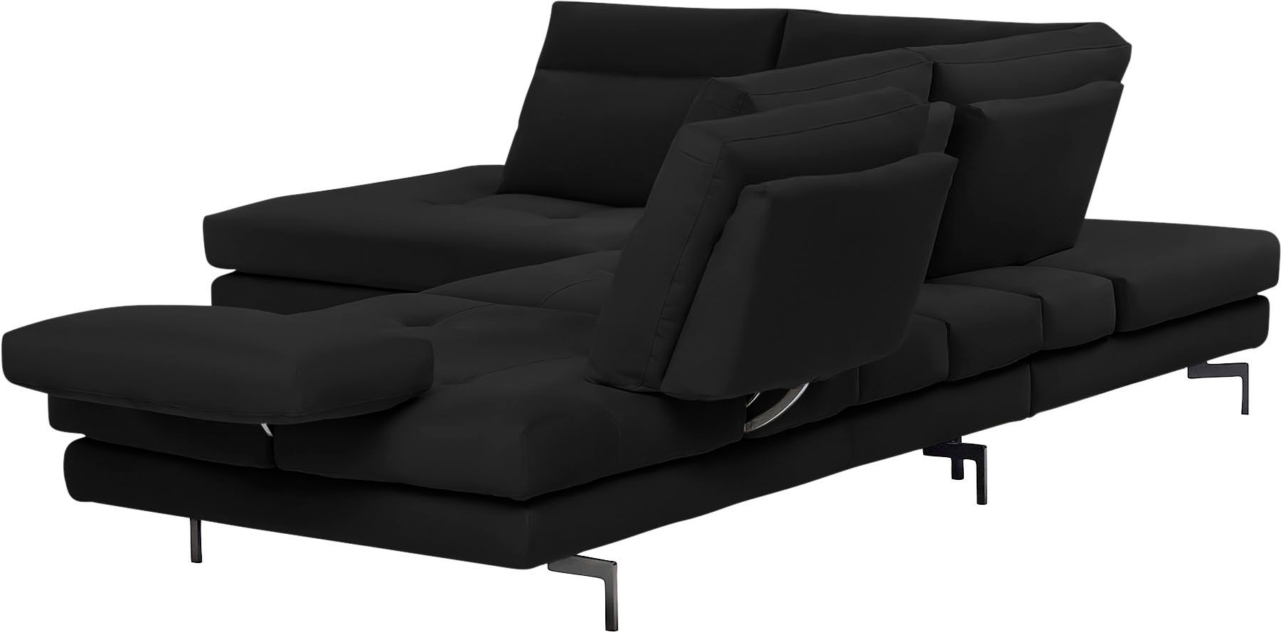 CALIA ITALIA Ecksofa »Toby Wing, L-Form, Designsofa mit sensationellem Sitzkomfort«, Sitztiefenverstellung, funktionale Ecke, Füße in schwarz matt