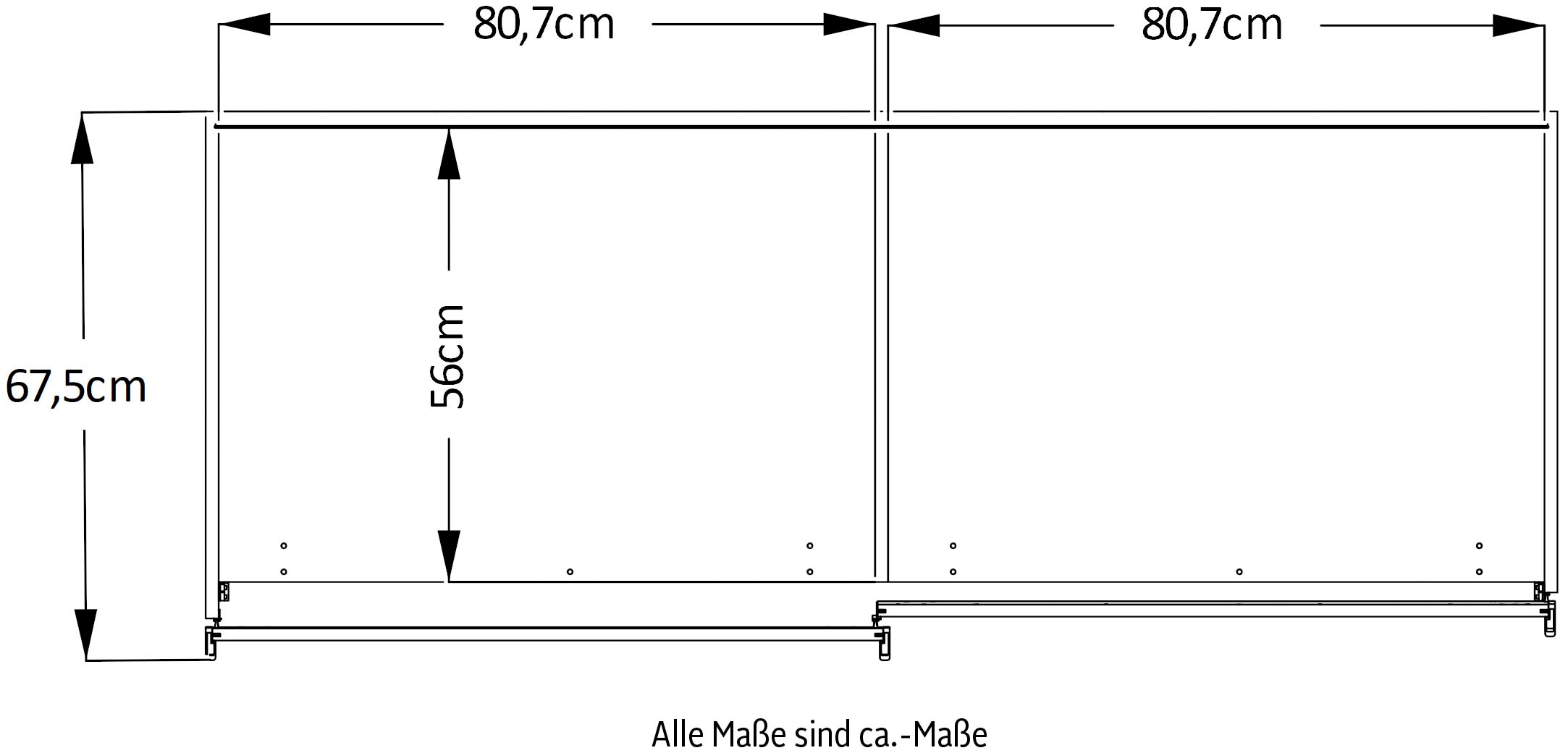 STAUD Schwebetürenschrank »Sinfonie Plus, edles Design in hochwertiger Qualität, Made in Germany«, Mit Spiegeltüre und vier verschiedenen Ausstattungsvarianten