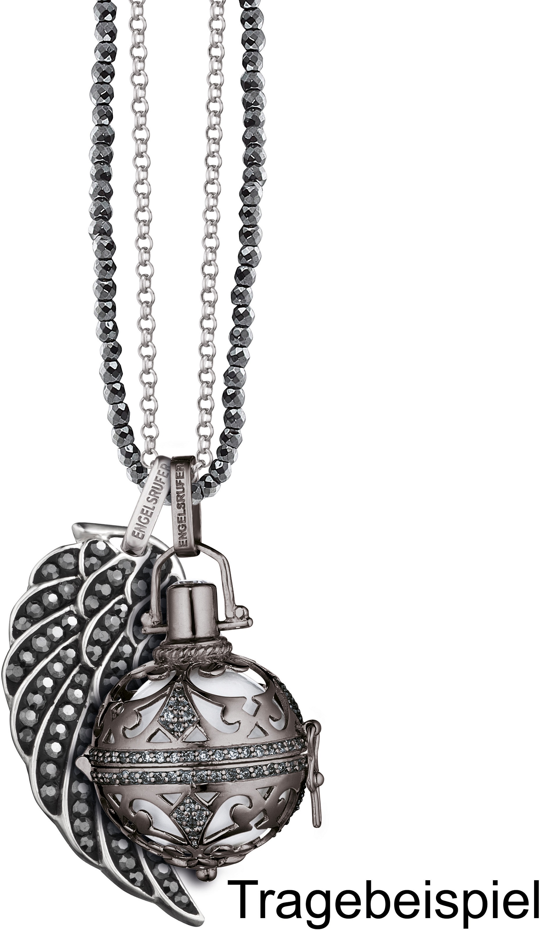 Engelsrufer Flügelanhänger »Bright like a diamond, FLÜGEL CRYSTAL GRAU, ERW-L3-17-ZI«, mit Preciosa Crystals