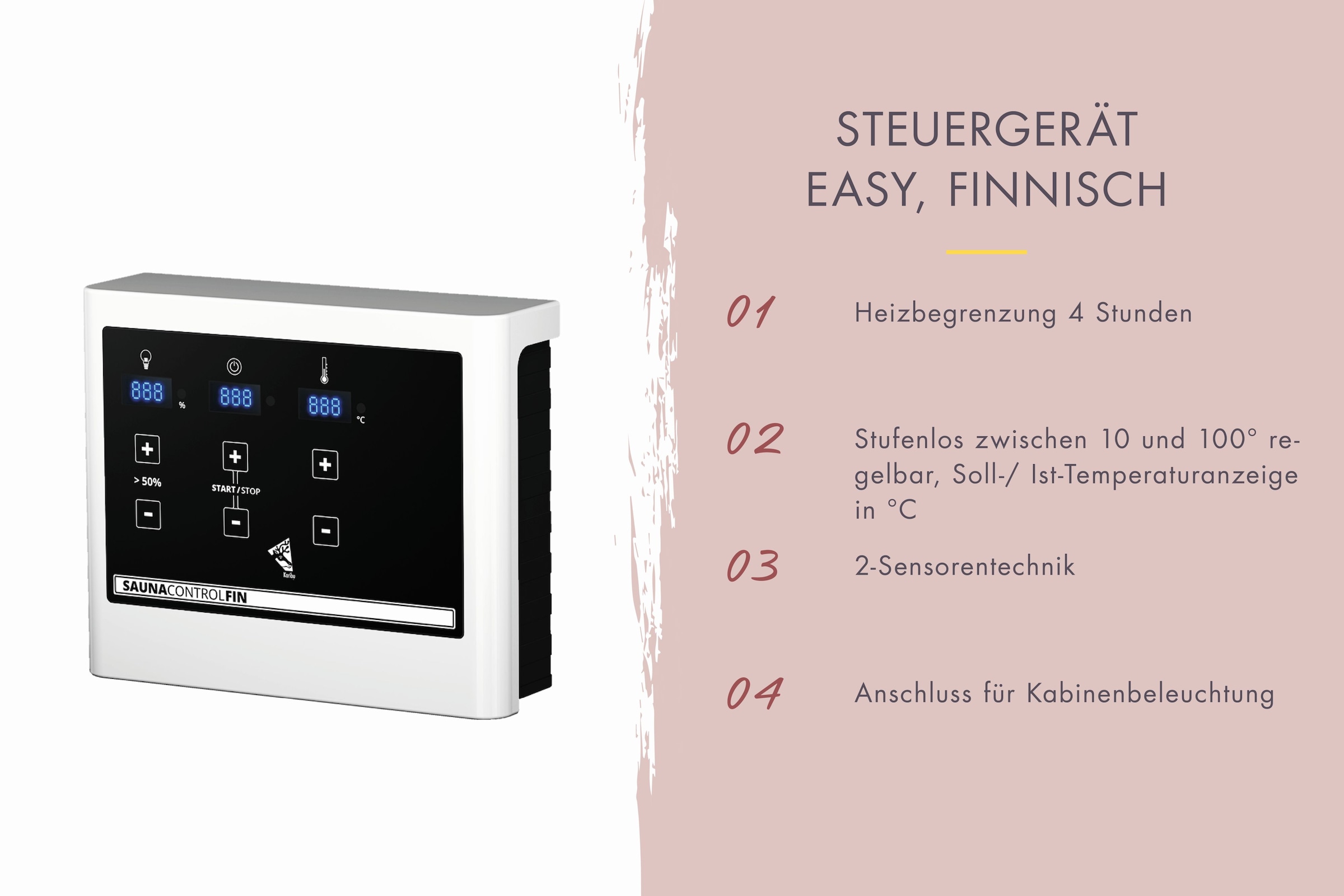 Karibu Sauna »"Airia" mit Kranz, naturbelassen«, aus hochwertiger nordischer Fichte