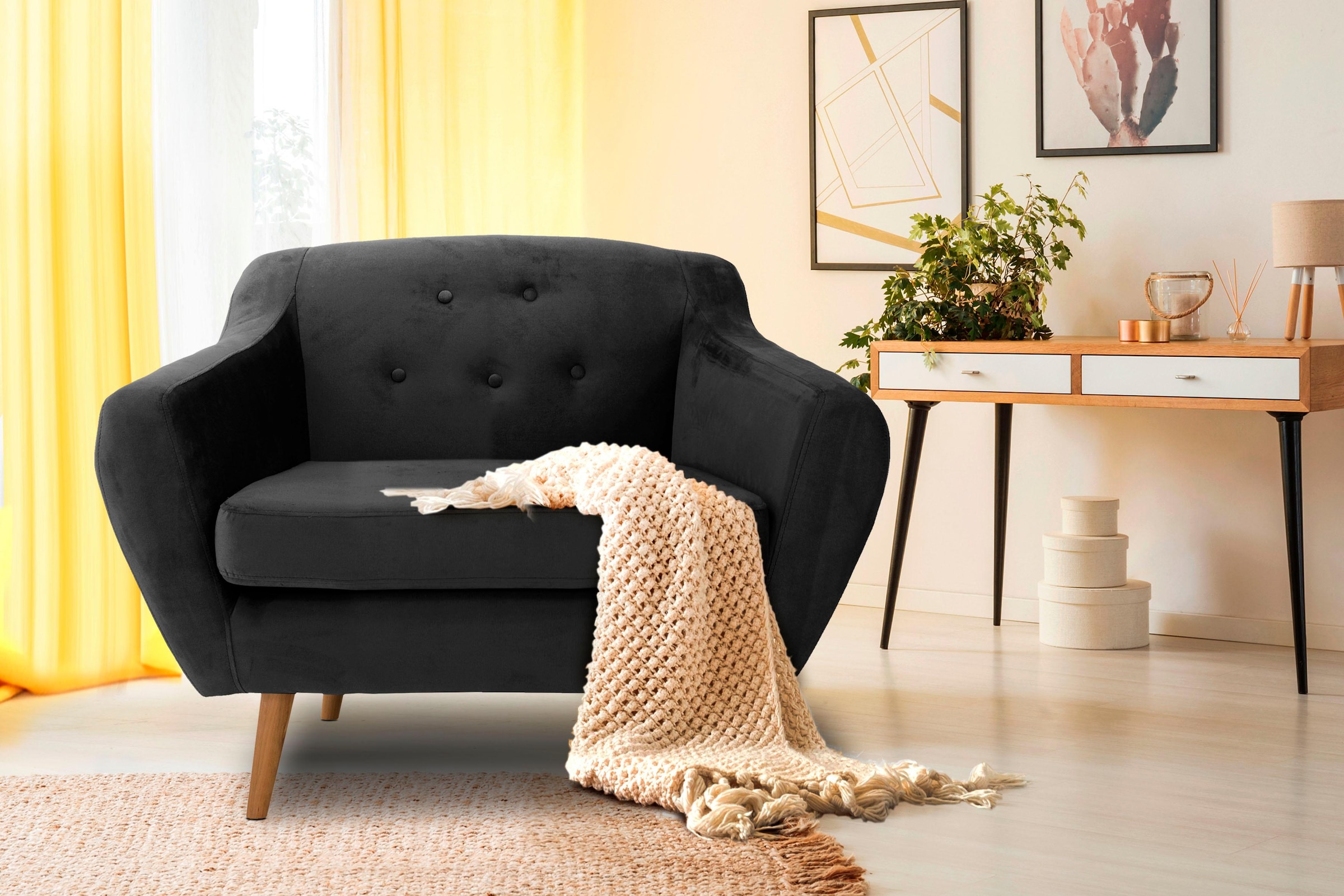 Home affaire Sessel "Renne" mit Heftung im Rücken im skandinavischem Stil günstig online kaufen