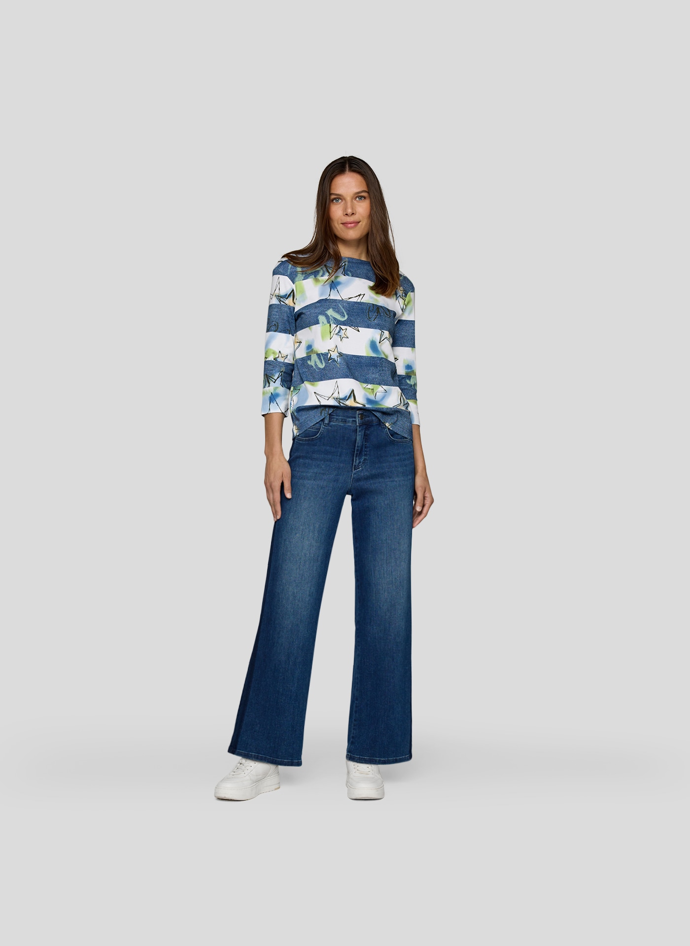 Rabe Print-Shirt, mit Jeans-Color-Blocking und grafischem Muster