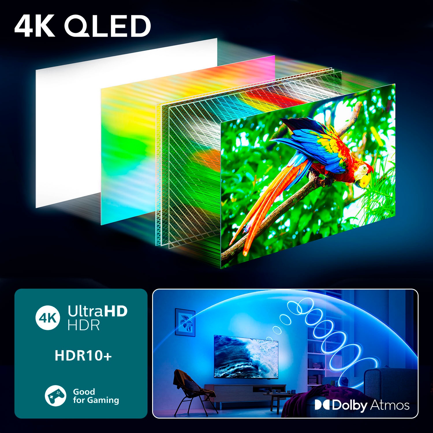 Philips QLED-Fernseher »55PUS8600/12«, 4K Ultra HD, Smart-TV