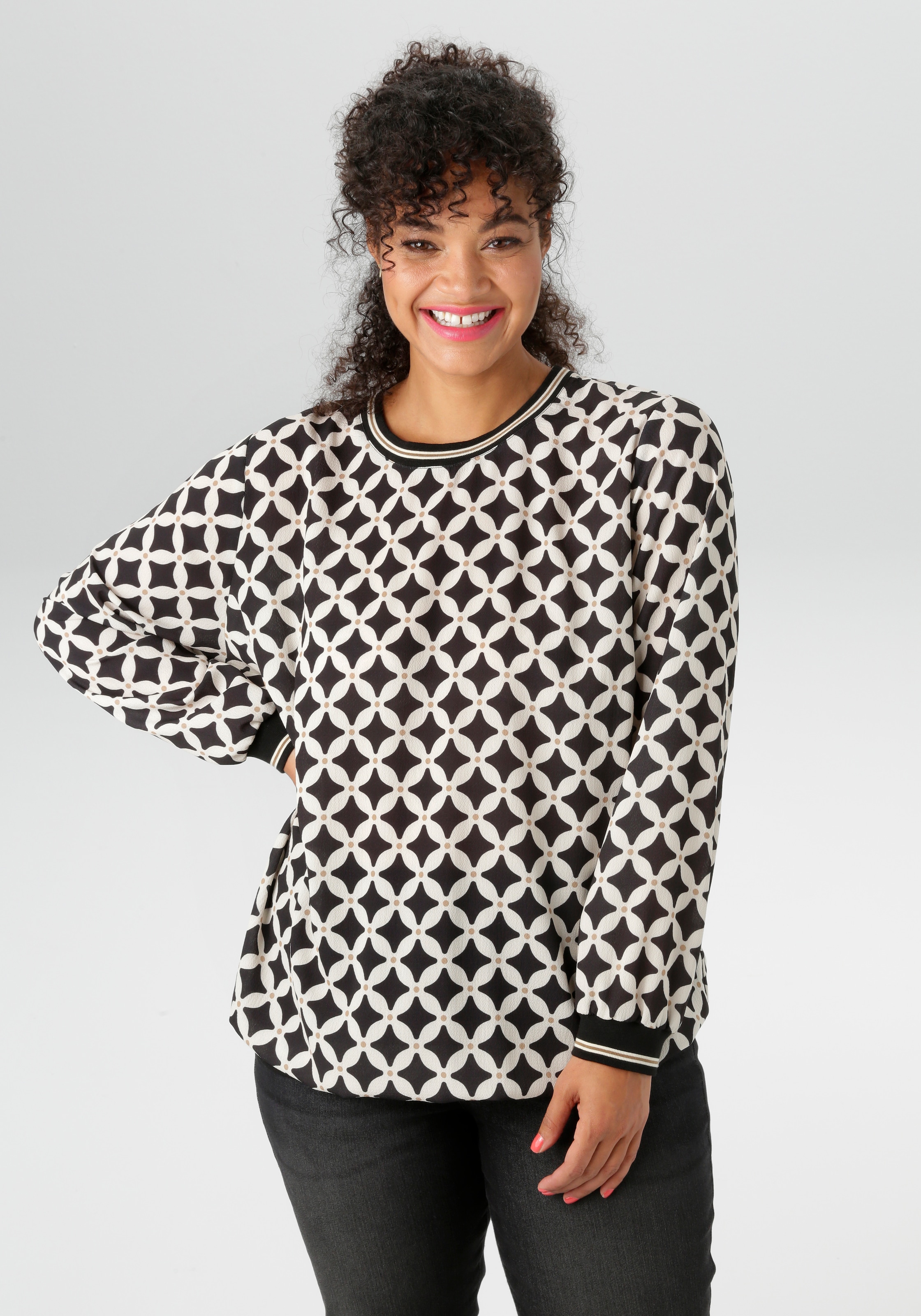 Aniston PLUS Shirtbluse, in Crêpe-Qualität - NEUE KOLLEKTION günstig online kaufen
