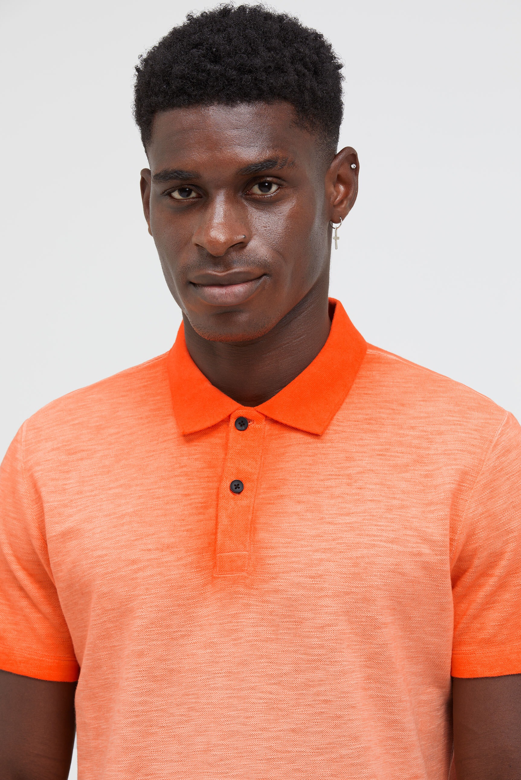 Poloshirt CMPD, Herren, Gr. M, orange, Piqué, Material: 100% Baumwolle, unifarben, regular fit normal, hoch geschlossener Ausschnitt, eingesetzt gerader Abschluss, Shirts, aus Baumwolle 3