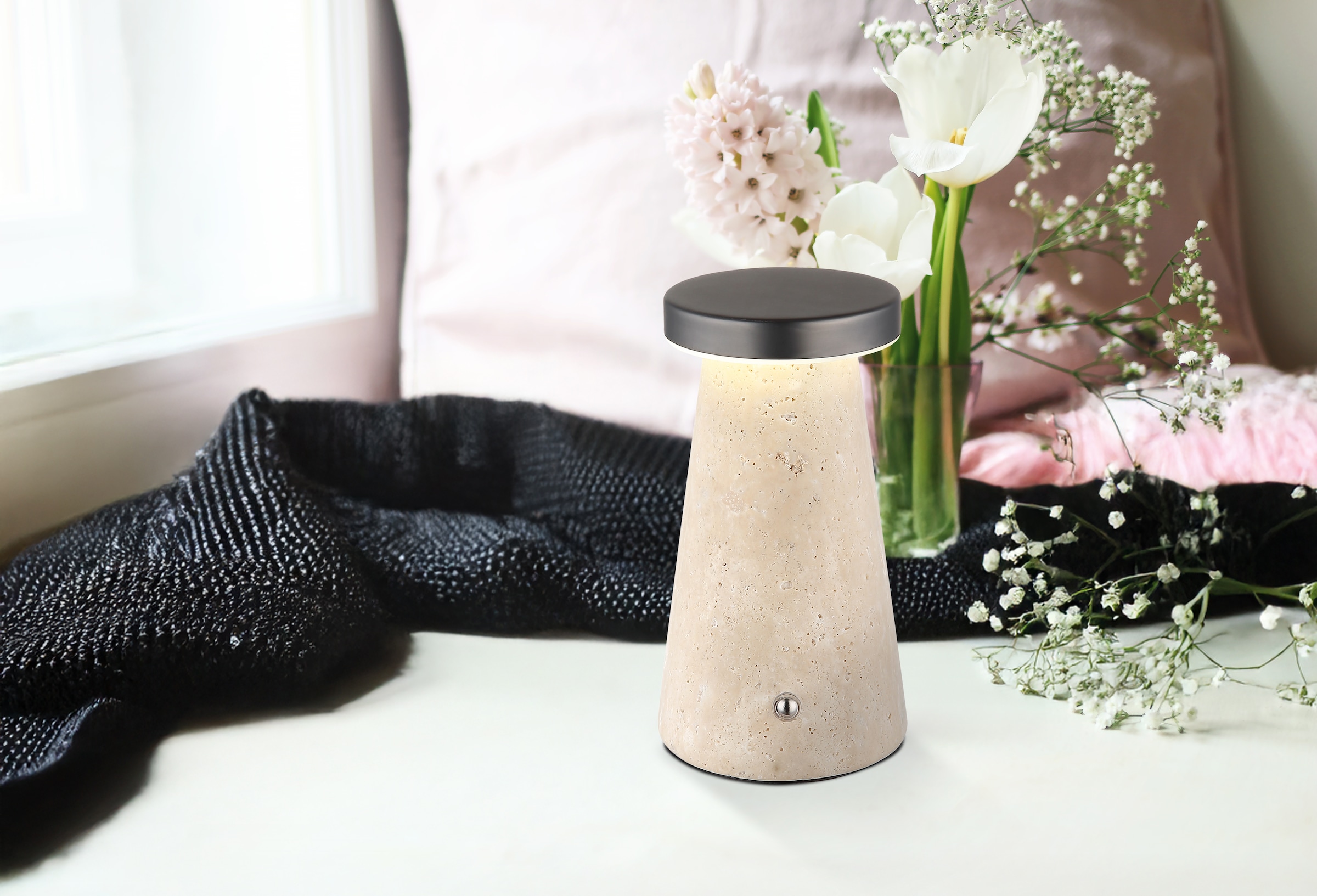 GLOBO LIGHTING Tischleuchte »ADINA« LED-Modul 1 Stk. Akku Tischleuchte für Wohn- & Schlafzimmer