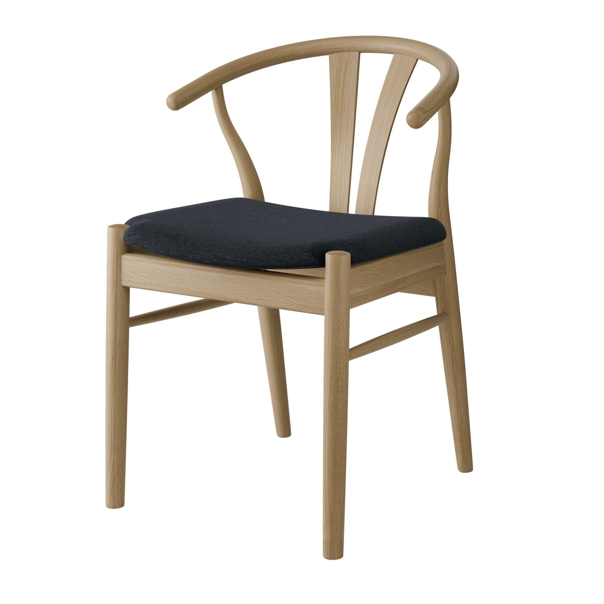 Stuhl HAMMEL FURNITURE "Frida, Massivholz mit gepolsterter Sitzfläche - hoher Komfort", , eiche natur geseift, eiche natur geseift, dunkelgrau, B:53cm H:75cm T:54cm, Massivholz, Stoff, Stühle, Stuhl, Massivholz, gepolsterte Sitzfläche, versch. Farbvariant