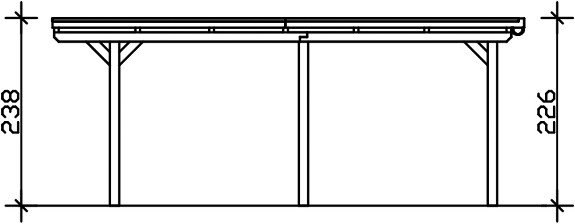 Skanholz Einzelcarport »Emsland« Massivholz 291 cm Anthrazit
