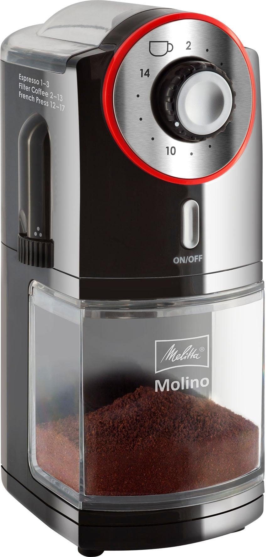 Melitta Kaffeemühle »Molino® 1019-01«, 100 W, Scheibenmahlwerk, 200 g Bohnenbehälter