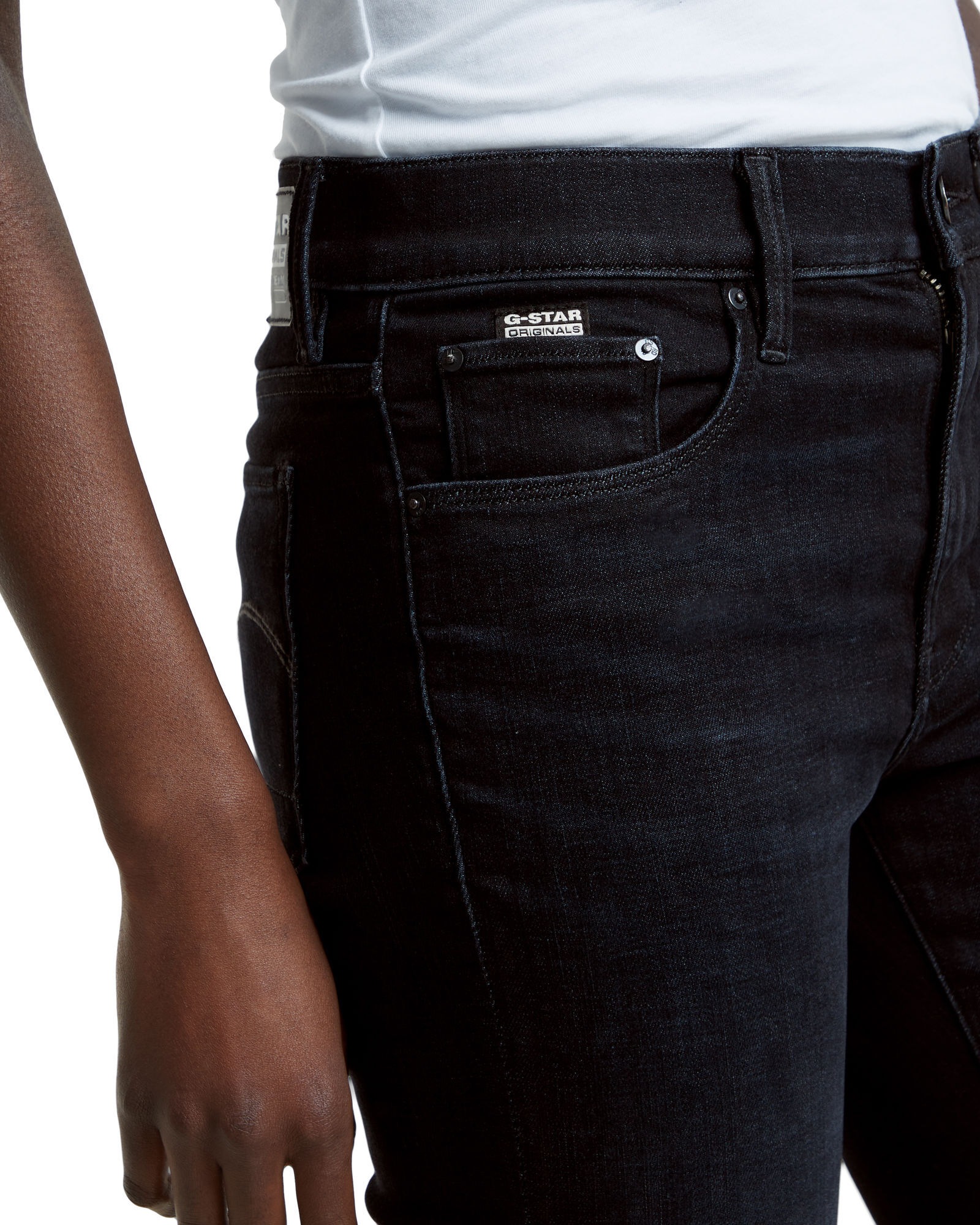 5-Pocket-Jeans G-STAR "3301 Flare Jeans", Damen, Gr. 29, Länge 32, worn in schwarz vortex, Obermaterial: 91% Baumwolle, 8% Elastomultiester, 1% Elasthan, Jeans 5-Pocket-Jeans 3