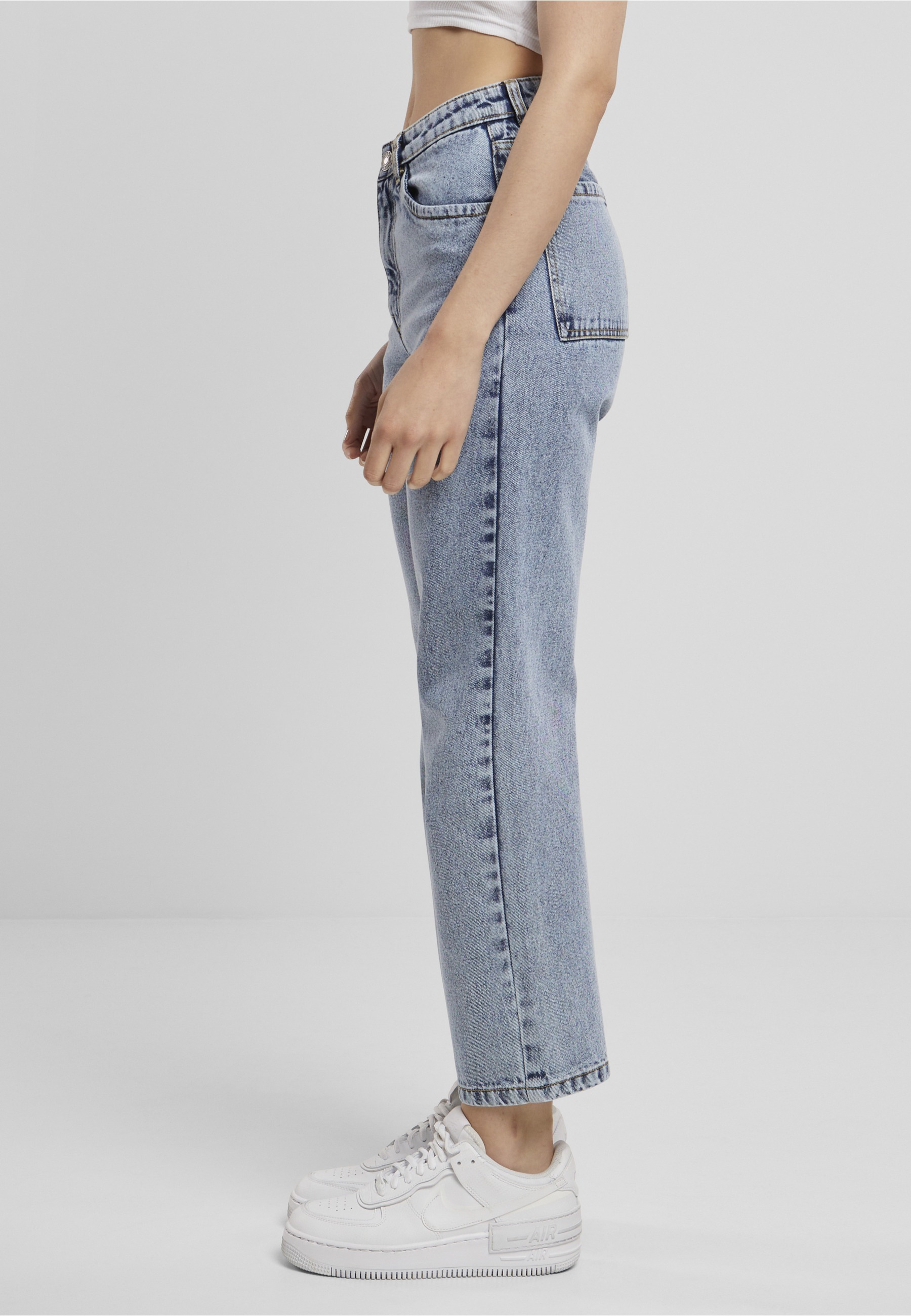 URBAN CLASSICS Bequeme Jeans »Urban Classics Damen Ladies Cropped Straight Leg Denim Pants«