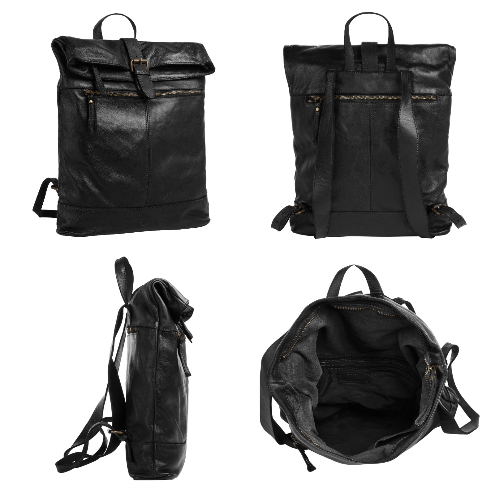 forty° Tagesrucksack, echt Leder, Made in Italy