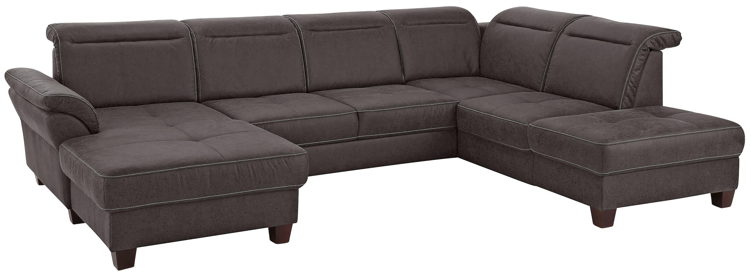 Home affaire Wohnlandschaft "Solvei U-Form" Sitztiefenverstellung und Feder günstig online kaufen