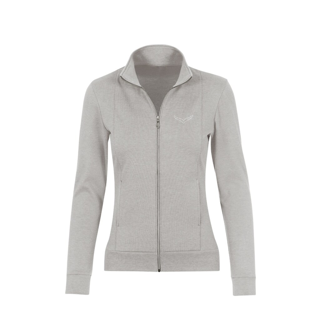 Trigema Sweatjacke »TRIGEMA Jacke veredelt mit Kristallsteinen«, (1 tlg.)