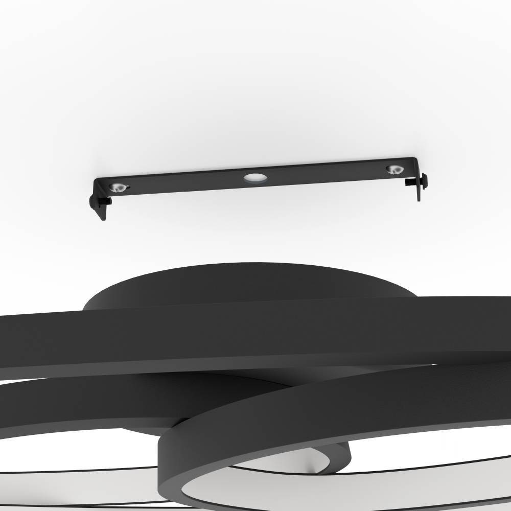 EGLO Deckenleuchte »GIANELLA«, 1 flammig, Leuchtmittel LED-Modul | LED fest integriert, Deckenlampe dimmbar, Metall in schwarz und Kunststoff in weiß, 88 cm