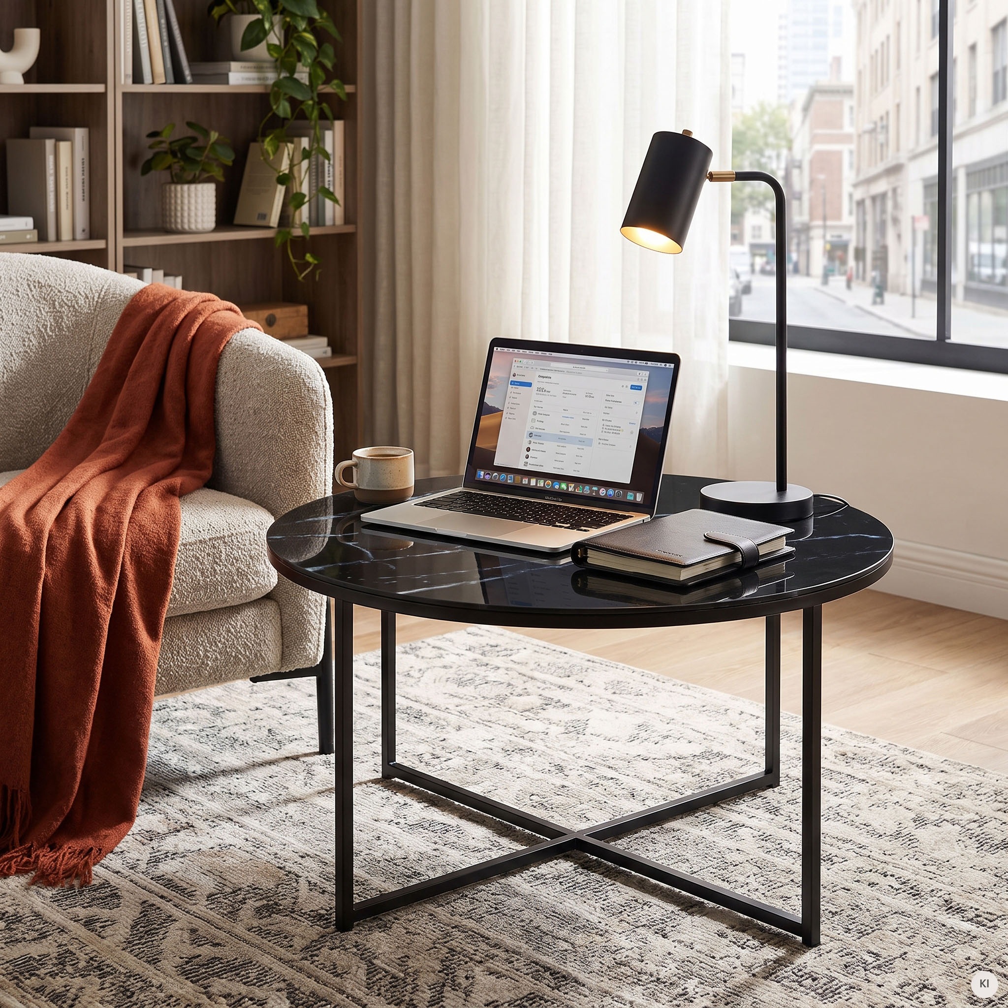 SalesFever Couchtisch "Caorle Coffeetable im eleganten Stil" Elegantes Design mit Marmoroptik-Tischplatte