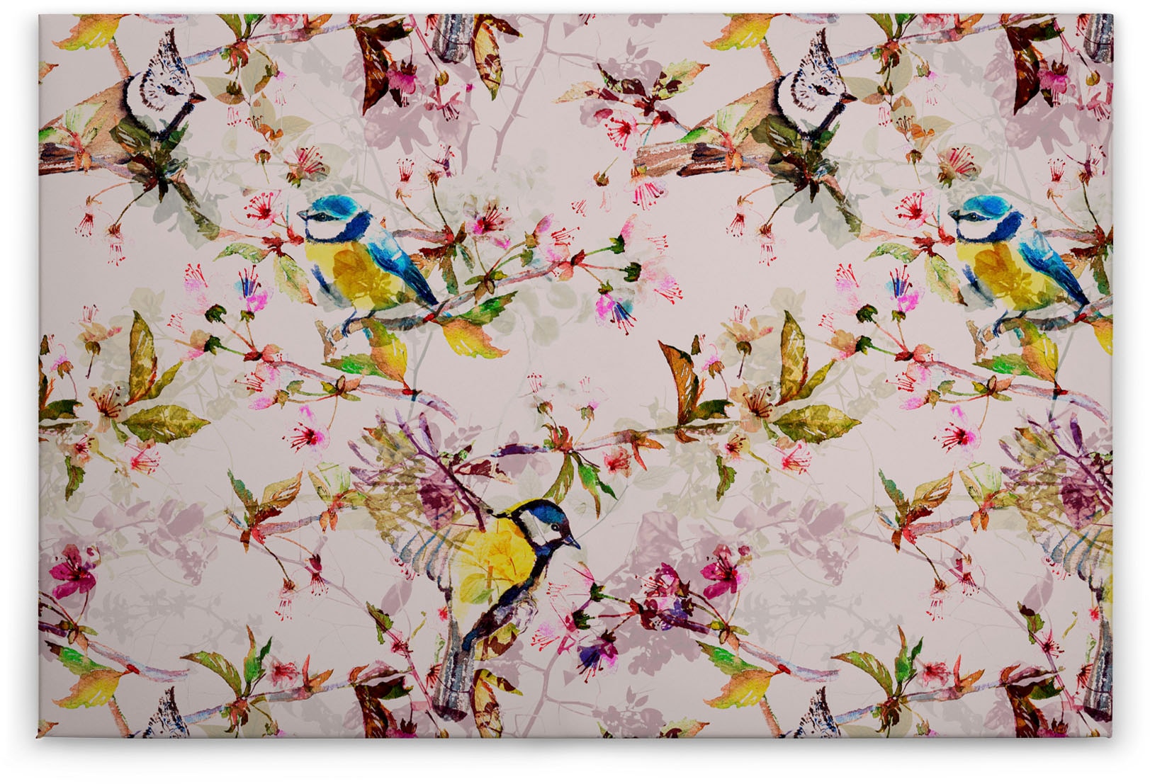 A.S. Création Leinwandbild »songbirds«, Vögel, (1 St.), Keilrahmen Bild Floral