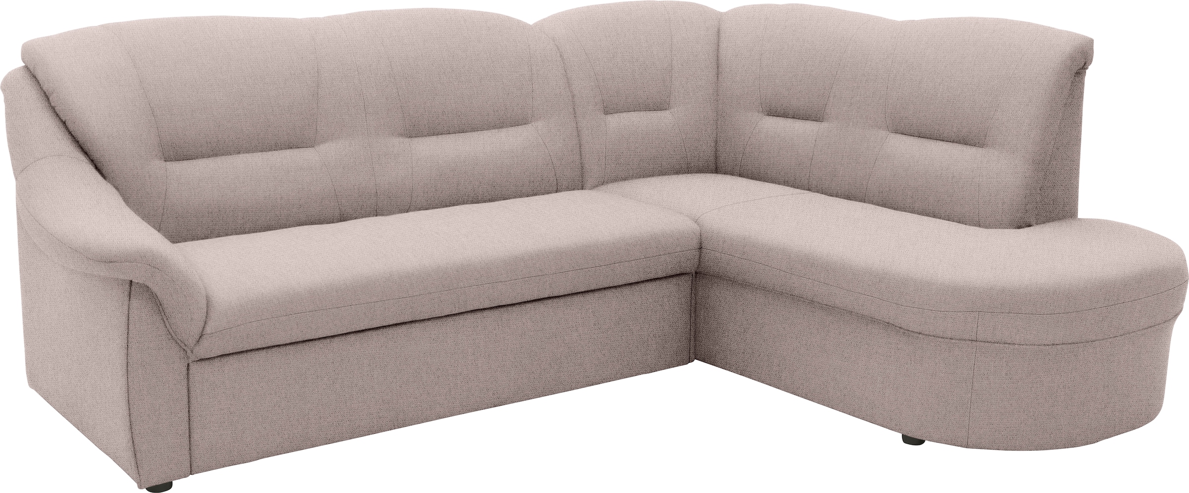 DOMO collection Ecksofa »Faenza für kleine Räume, Stellmaße 232,176cm, komfortabel, L-Form«, mit Ottomane, zeitlos, elegante Armlehnen, wahlweise mit Bettfunktion