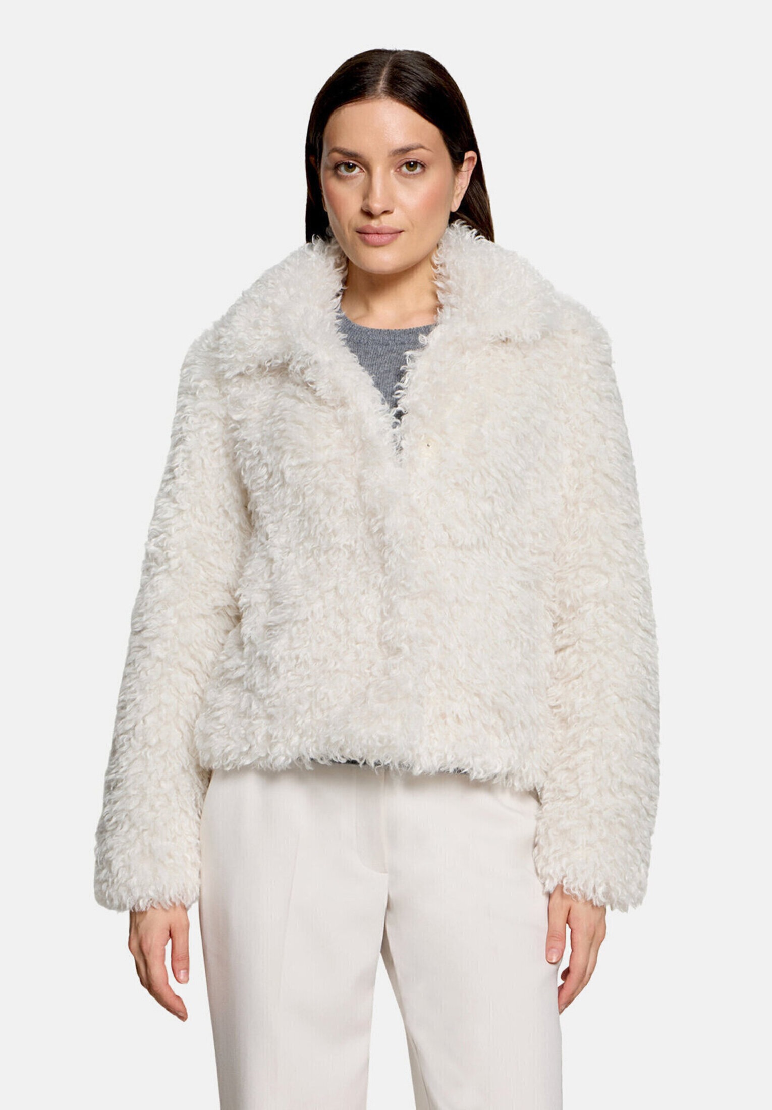 Betty&Co Plüschjacke »Damen mit Kragen«