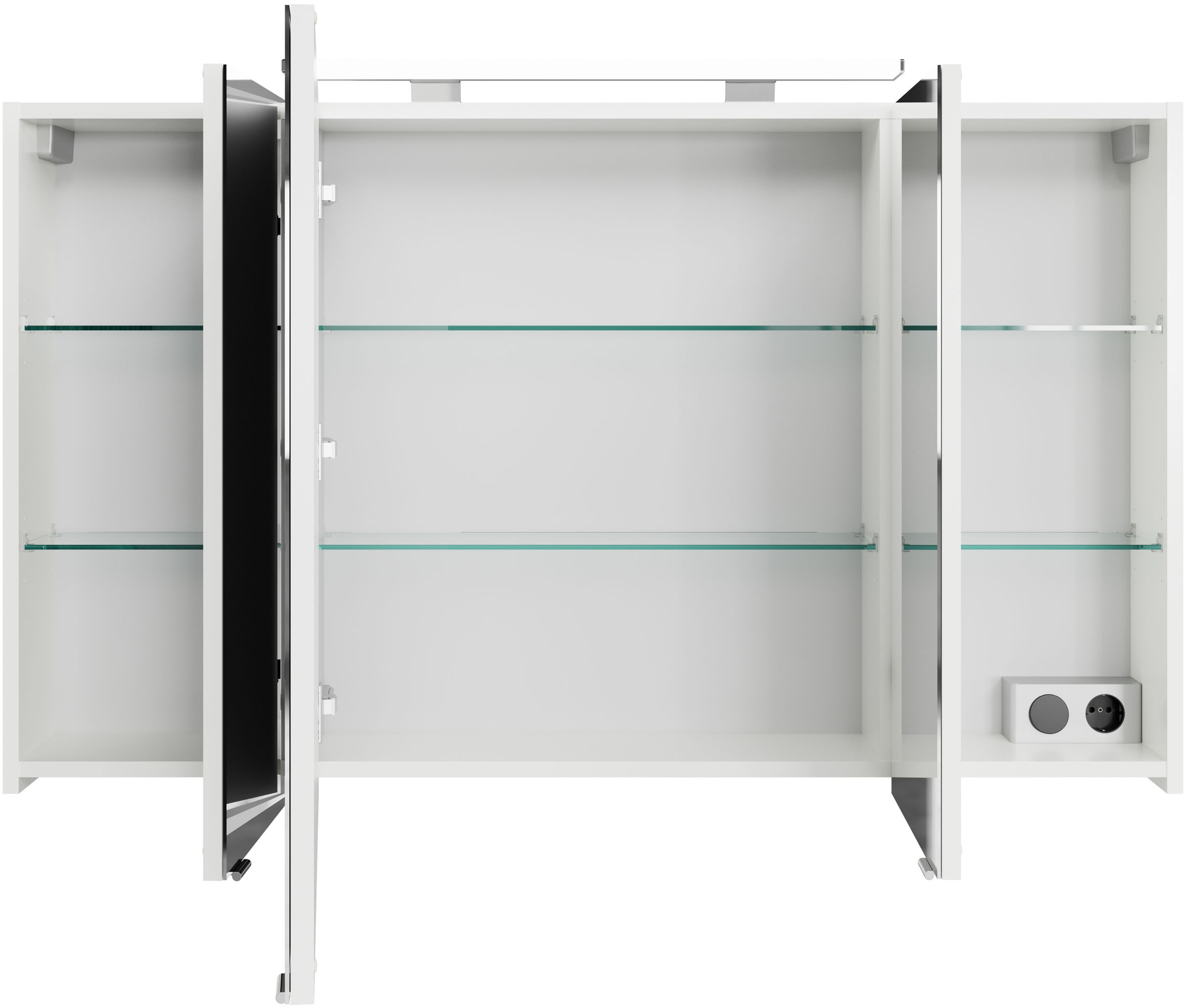 Saphir Badmöbel-Set »Serie 4010 4-teilig Keramik-Waschtisch mit LED-Spiegelschrank«, (Set), Badezimmer Set mit Unterschrank, Midischrank, inkl. Türdämpfer
