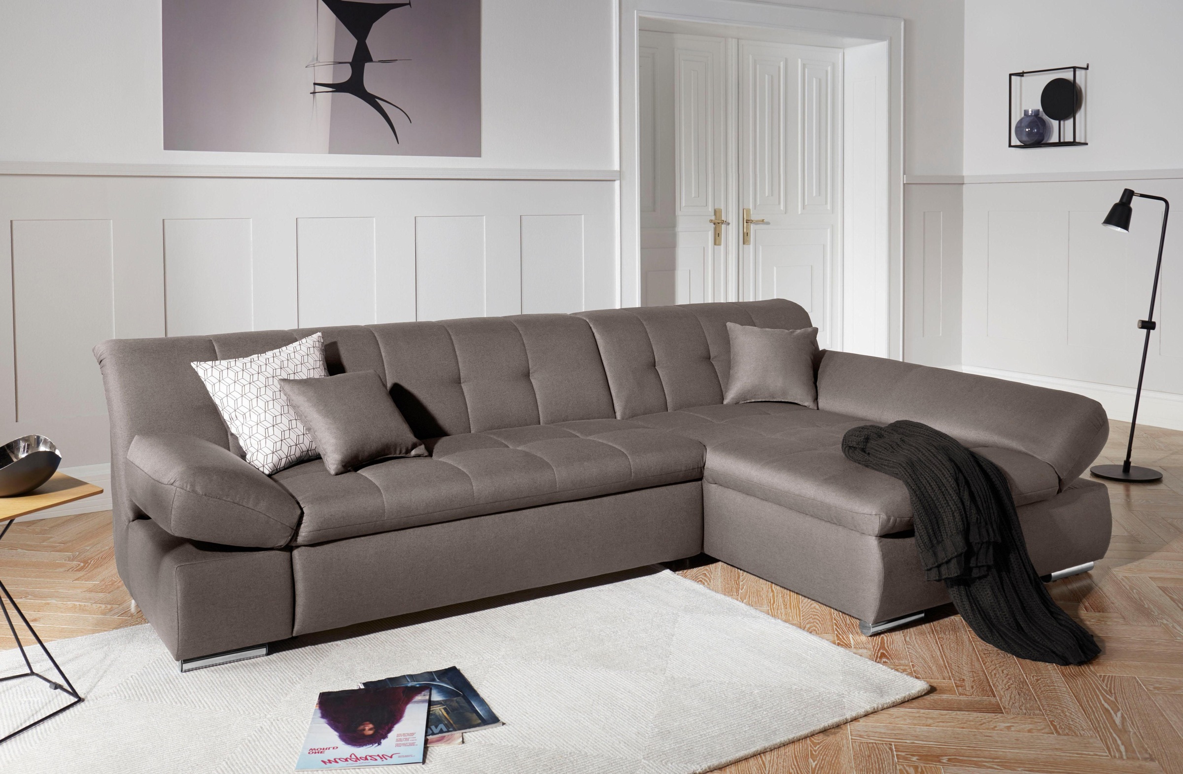 DOMO collection Ecksofa »Mona L-Form«, wahlweise mit Bettfunktion