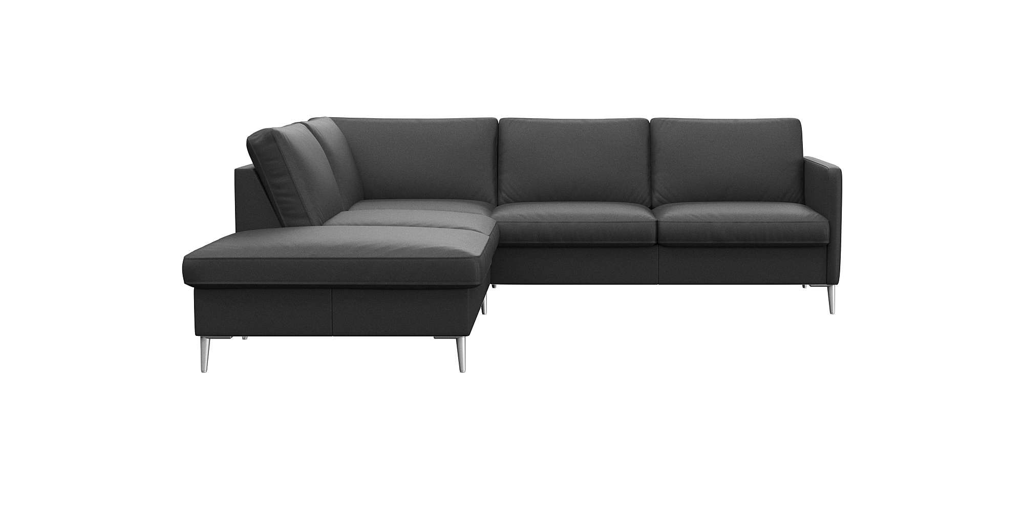 FLEXLUX Ecksofa "Fiore, L-Form" schmale Armlehnen, Füße alufarben, B/T 234/225 cm, Kaltschaum im Sitz