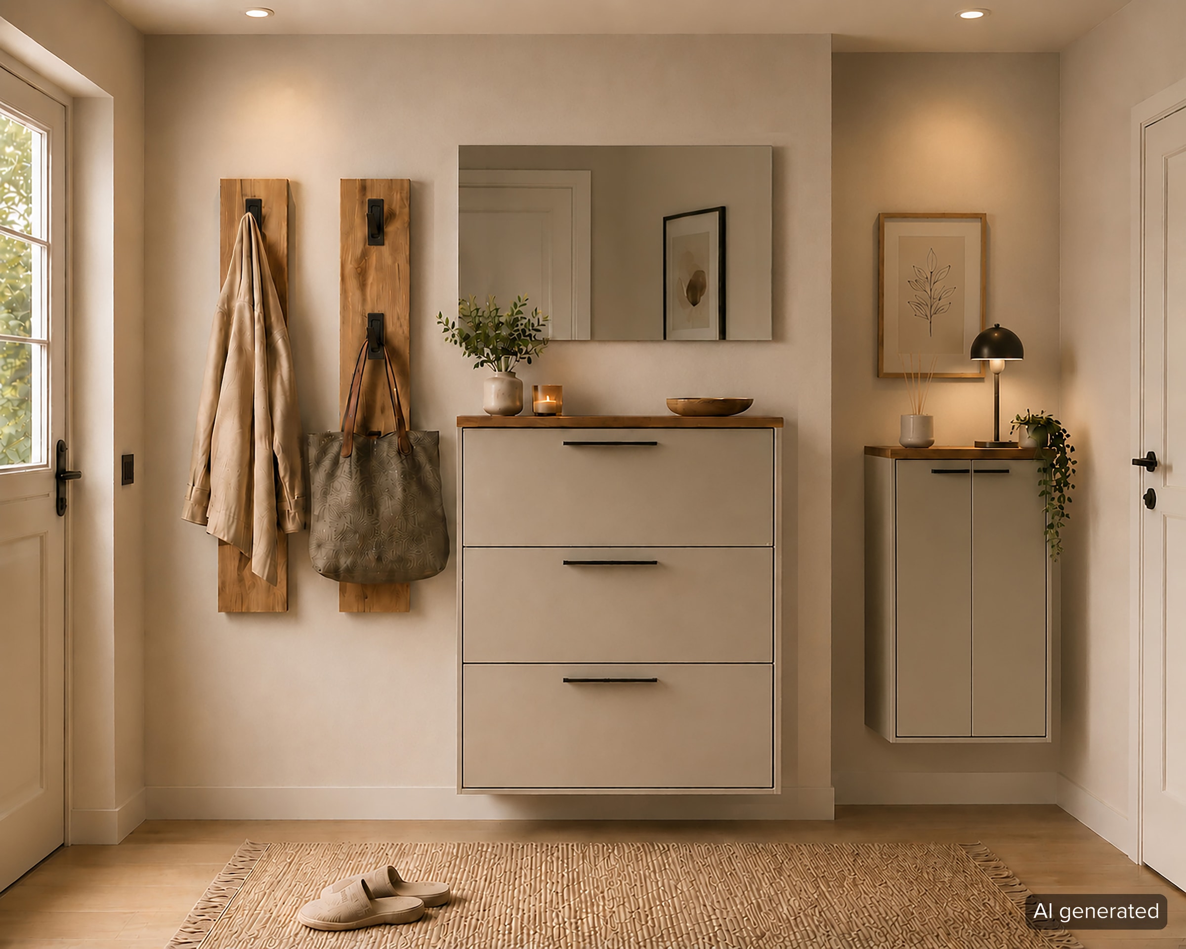 Schildmeyer Garderobenpaneel »Saga, mit 3 ausklappbaren Kleiderhaken, Made in Germany« 1 Stk. tlg. Fühlbare Holzstruktur, Made in Germany
