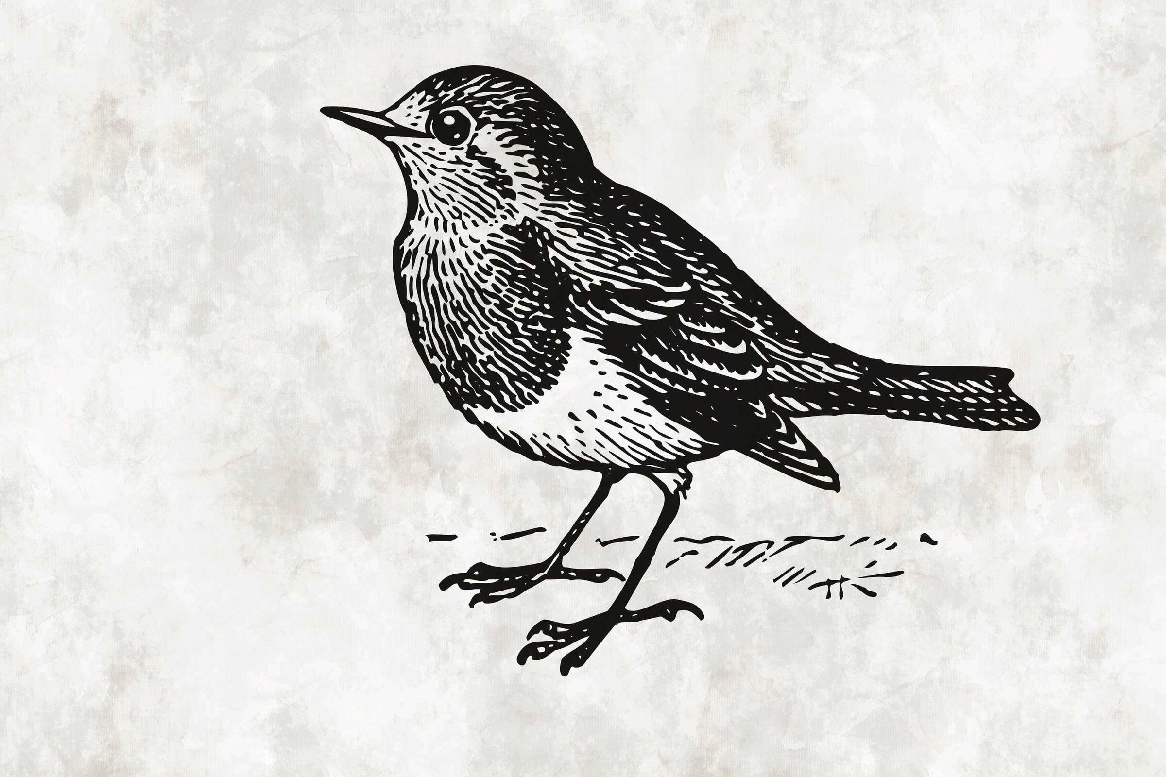 A.S. Création Leinwandbild »sketchpad 5«, Kunst-Vögel-Kinder, (1 St.), Schwarz-Weiß Zeichnung Vogel Keilrahmen Leinwand-Bild Wohnzimmer Wand