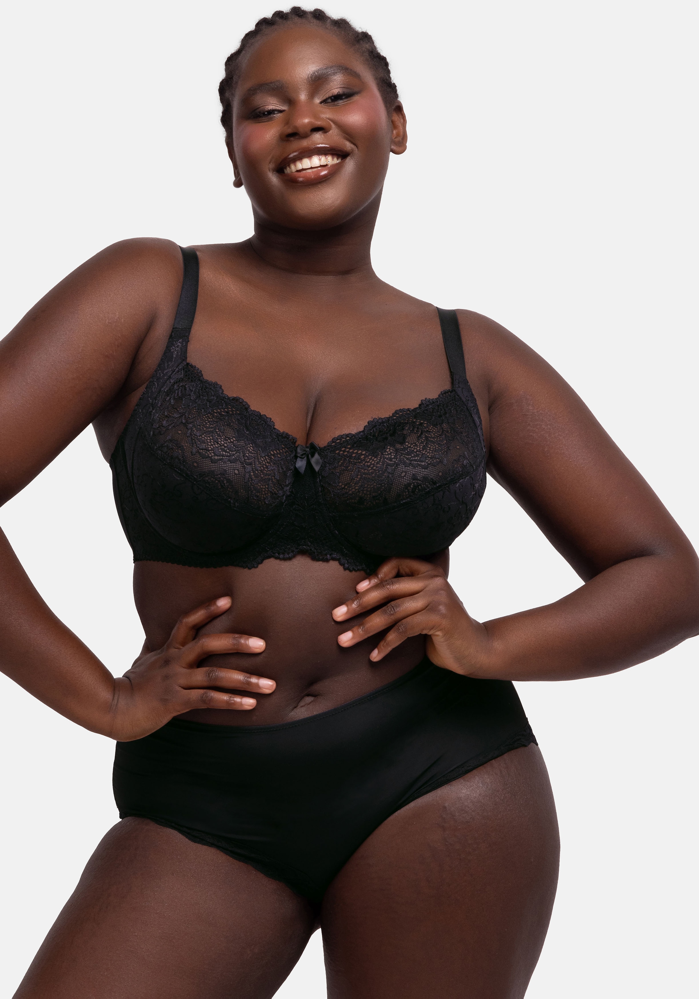 DORINA Damen Bügel-BH "PHILIPPA", Gr. 80, schwarz, Spitze, Obermaterial: 38% Polyamid, 34% Polyester, 22% Baumwolle, 6% sonstige Fasern, unifarben,