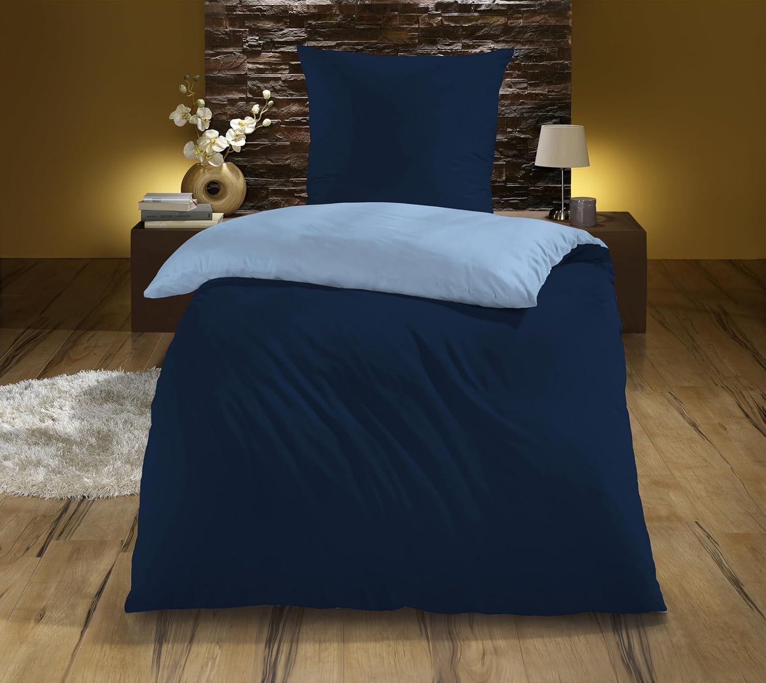 KiNZLER Wendebettwäsche "Mikrofaser "Cashmere Touch"" 2 tlg. Unifarben, besonders weich