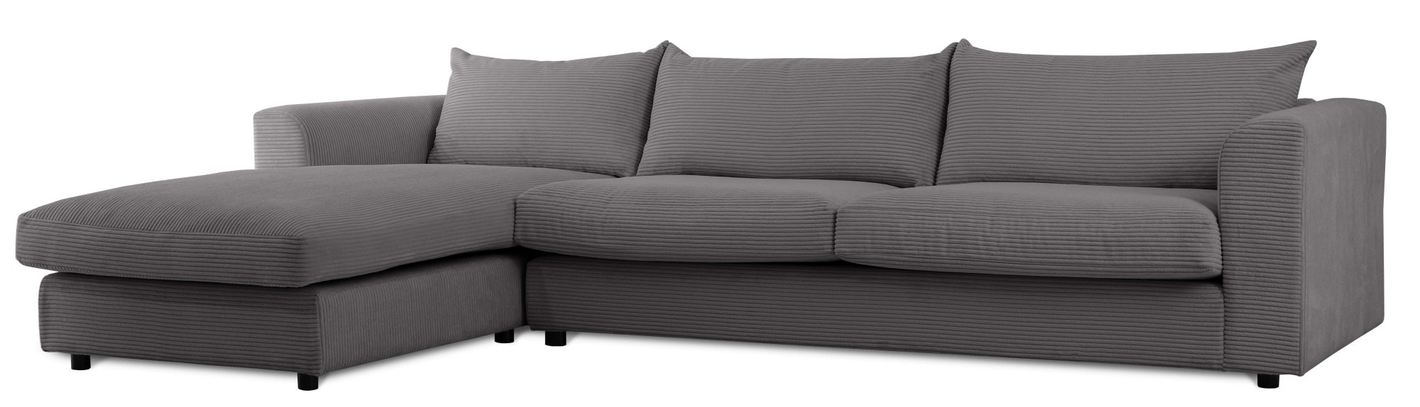 LeGer Home by Lena Gercke Ecksofa »Avelina«, (2 St.), Breite 297 cm, in Cord- und Chenille- Stoff, Rückenkissen mit Federn