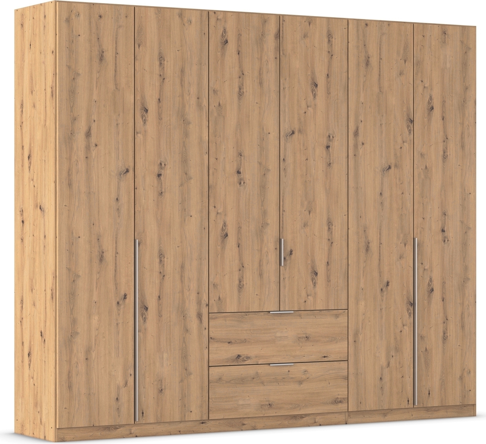 OTTO home Drehtürenschrank "Kleiderschrank Schrank Garderobe AGORDO mit Dekor- oder Hochglanzfront" in zwei Griff-Farben, Breite 271 cm, mit Außenschubkästen, Serie in 7 Breiten und 2 Höhen MADE IN GERMANY