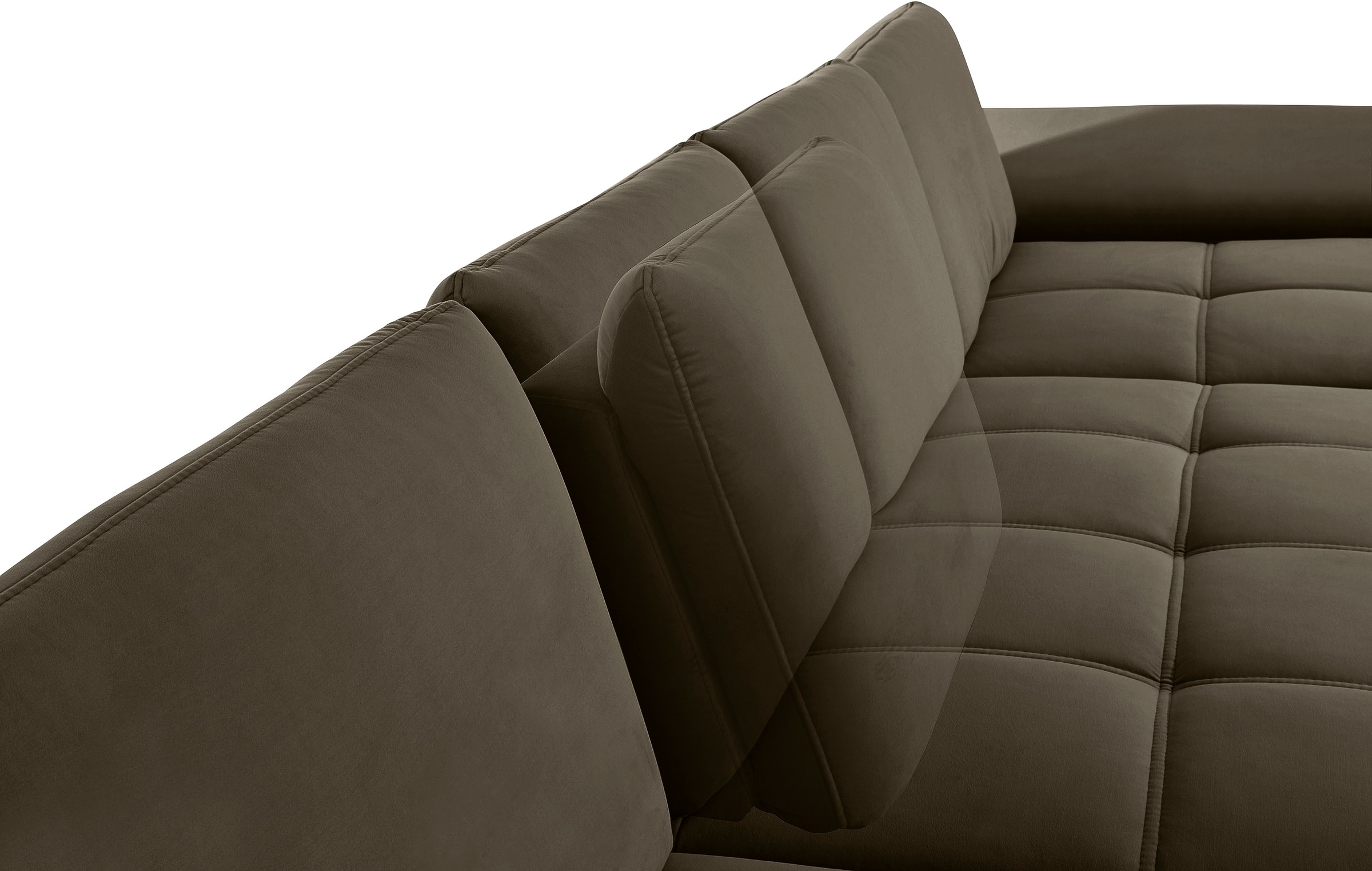 Places of Style Wohnlandschaft »Costello U-Form, mit Sitztiefenverstellung, Armteilverstellung und«, 3 Nierenkissen, optional Bettfunktion und Bettkasten
