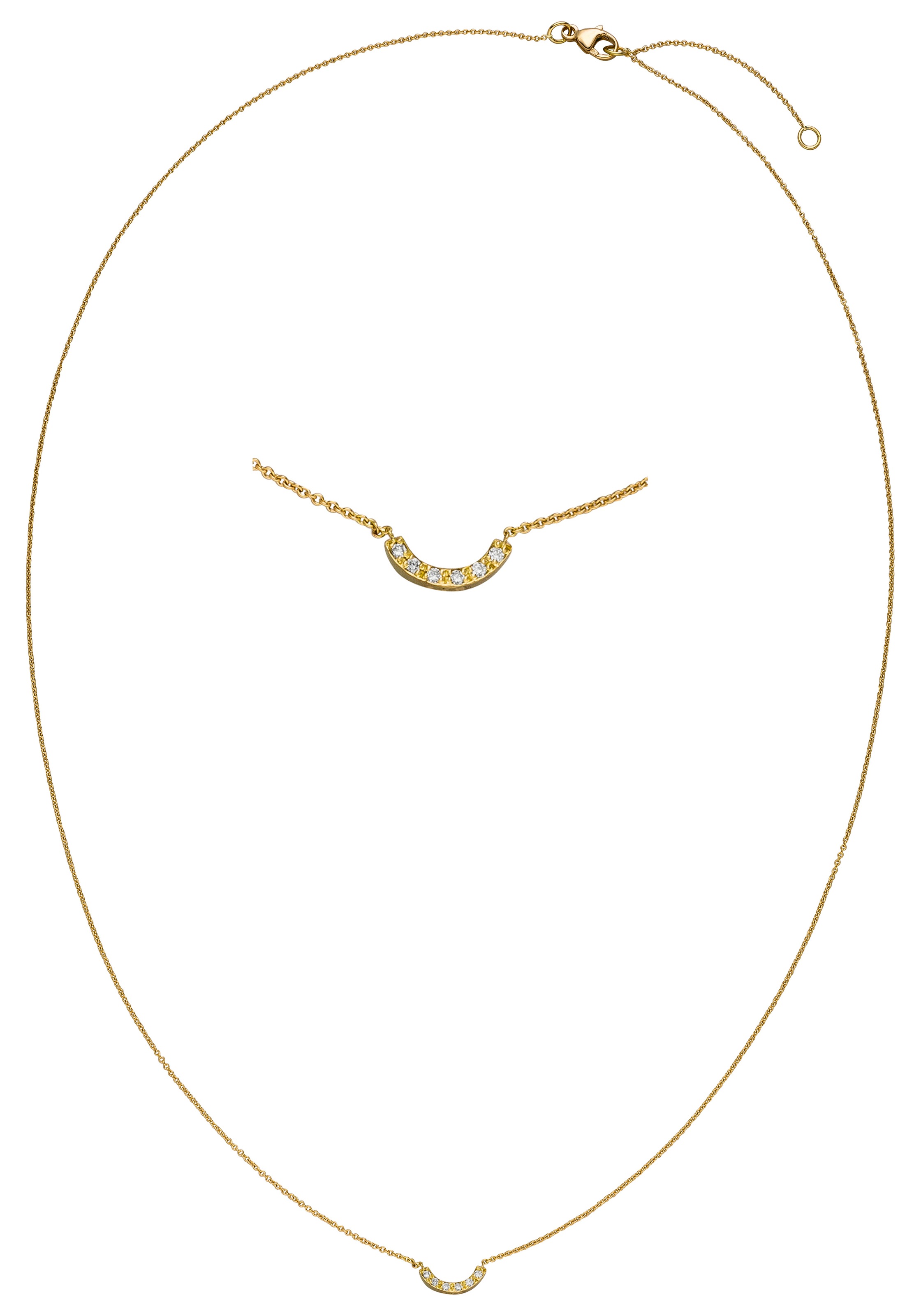 JOBO Collier 750 Gold mit 6 Diamanten 45 cm