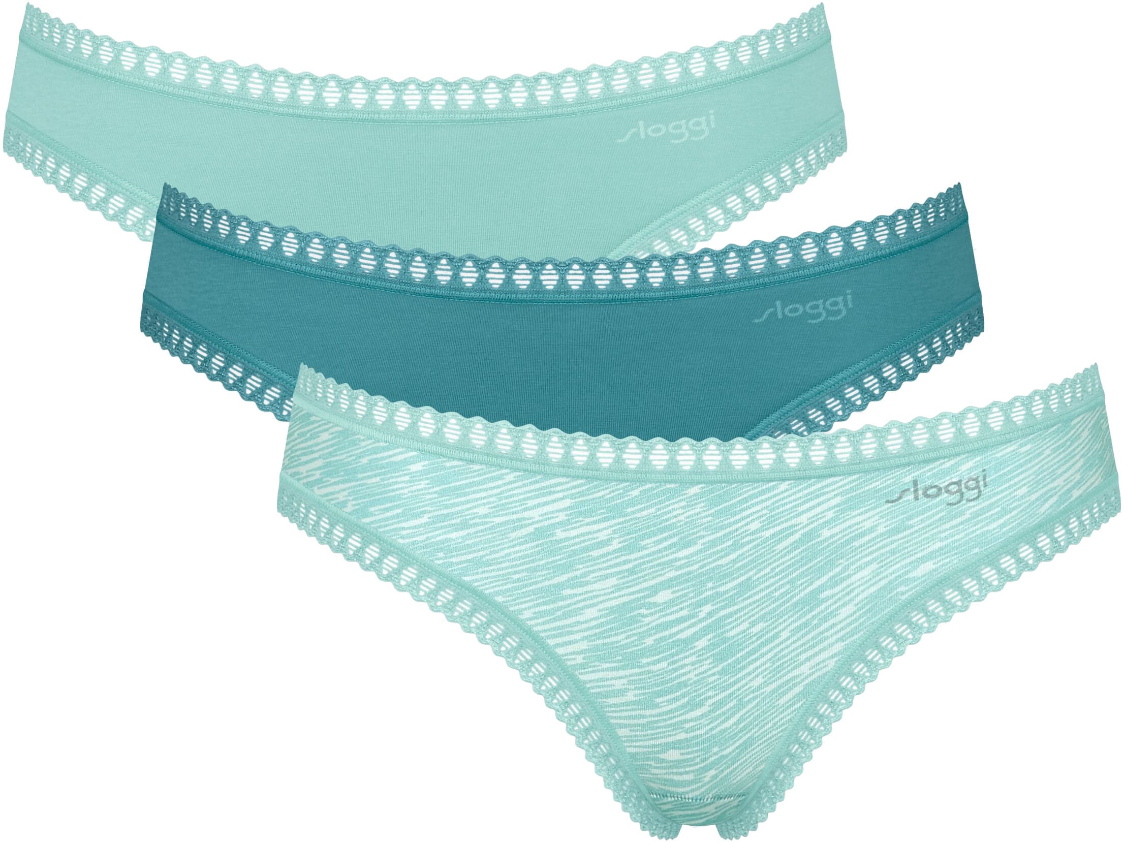 sloggi Minislip "GO Crush", (3er Pack), dehnbare Spitzendetails, uni, gemus günstig online kaufen