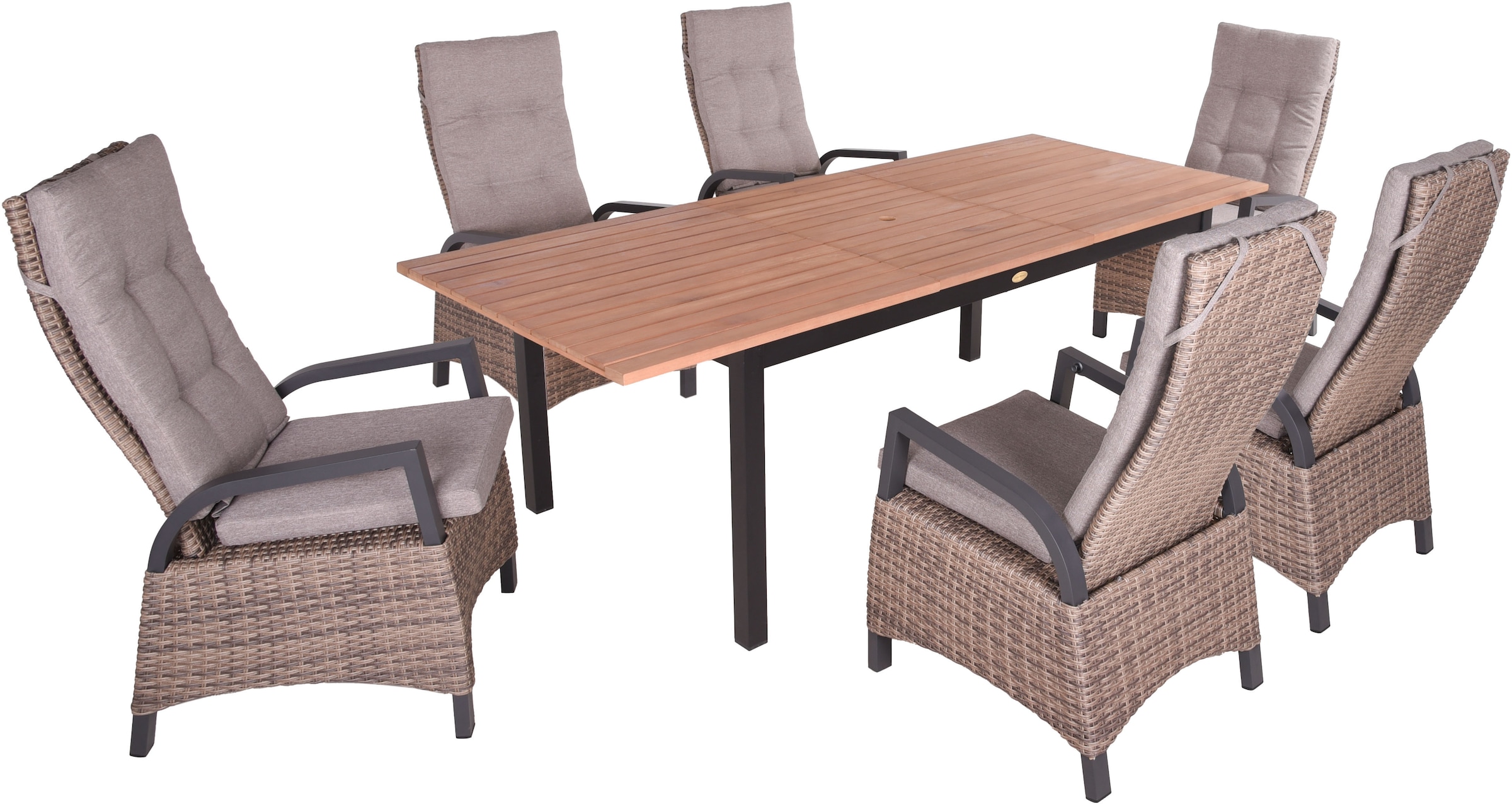 Garden Pleasure Garten-Essgruppe "CANCUN/AMELIA Set 01", (7 tlg.) günstig online kaufen