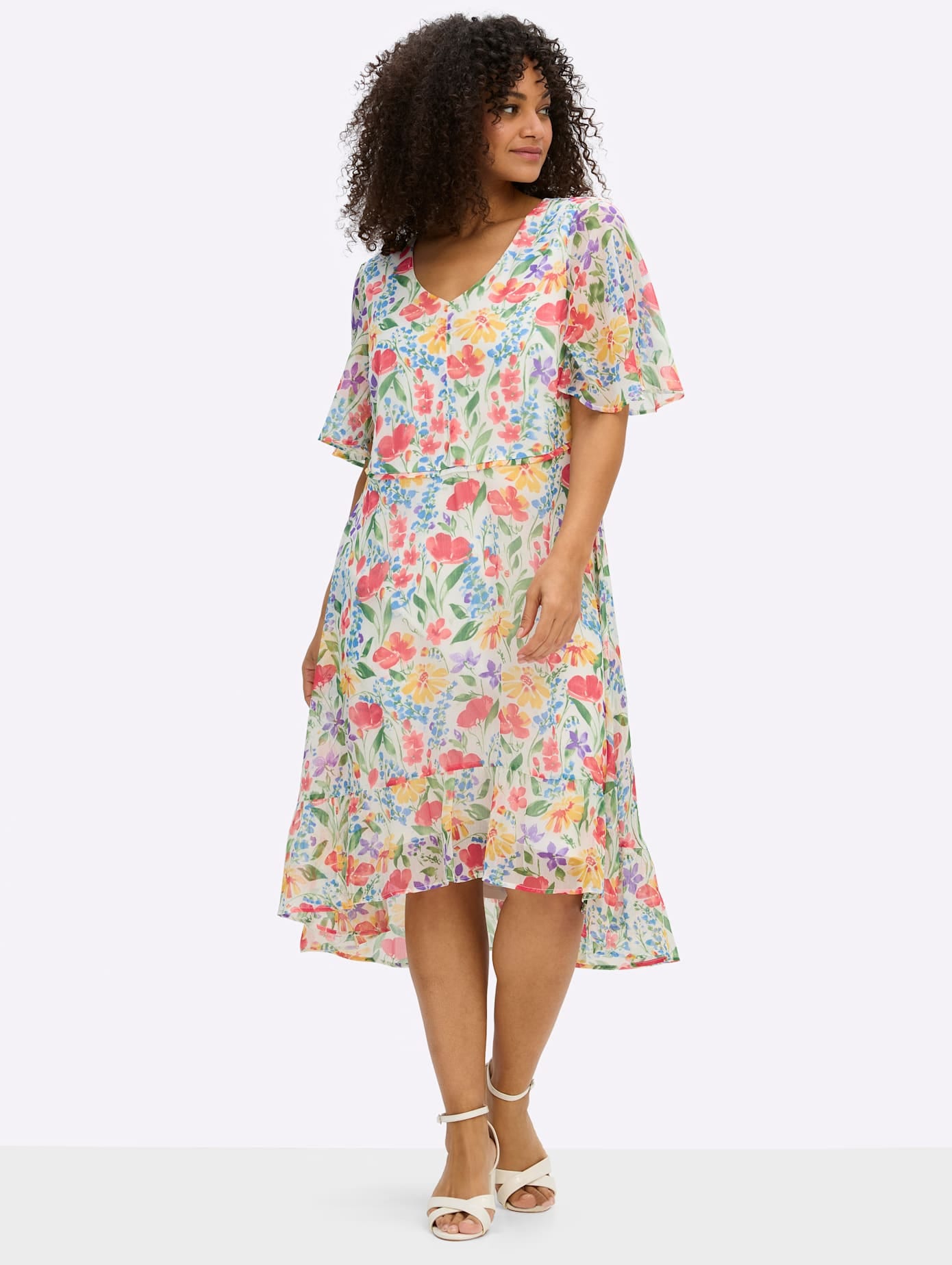 Sheego Chiffonkleid "Kleid"