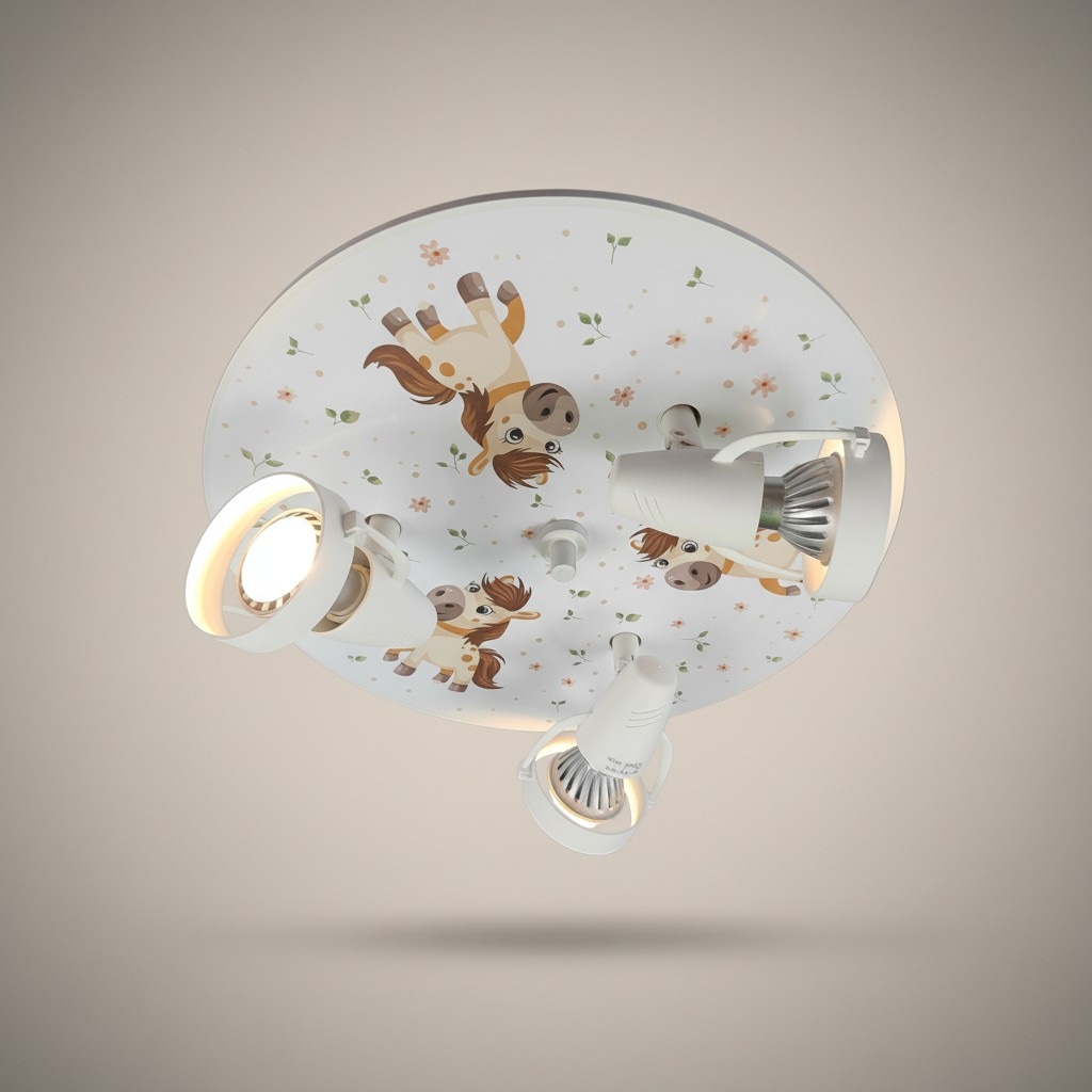 niermann Deckenleuchte »Kinderlampe mit Motiv "Pony Paula", Strahler für Kinderzimmer« GU10 1 Stk. 3 schwenk- und drehbare Strahler, Made in Germany