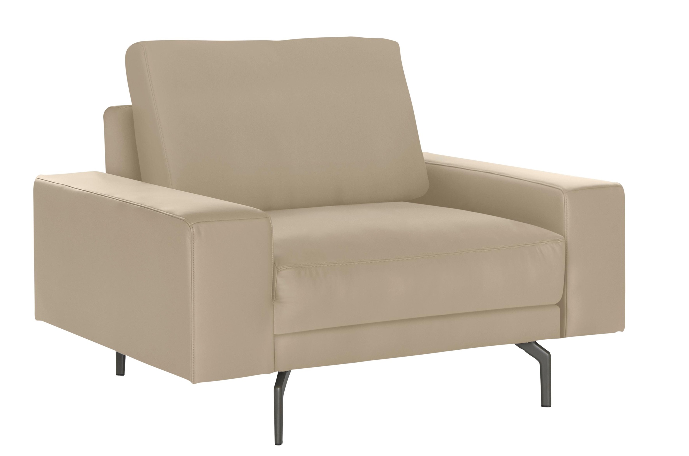 hülsta sofa Sessel »hs.450«, Armlehne breit niedrig, Alugussfüße in umbragrau, Breite 120 cm