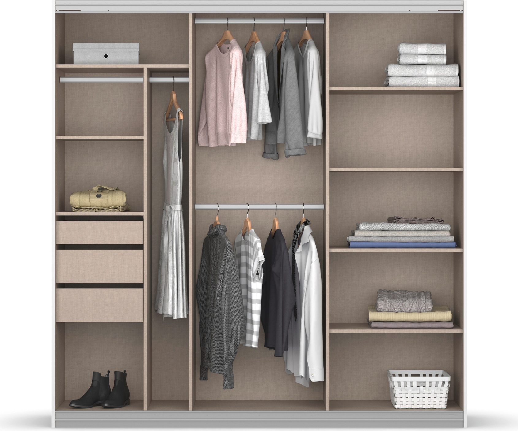 Thumbnail - rauch Schwebetürenschrank "Kleiderschrank Schrank Garderobe OTELI inkl. 3 Innenschubladen" Breiten 211/278/323/368 cm Hö...